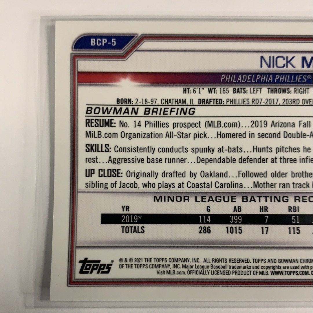 2021 Bowman 1st Chrome Nick Maton BCP-5 | Local Legends Cards & Collectibles