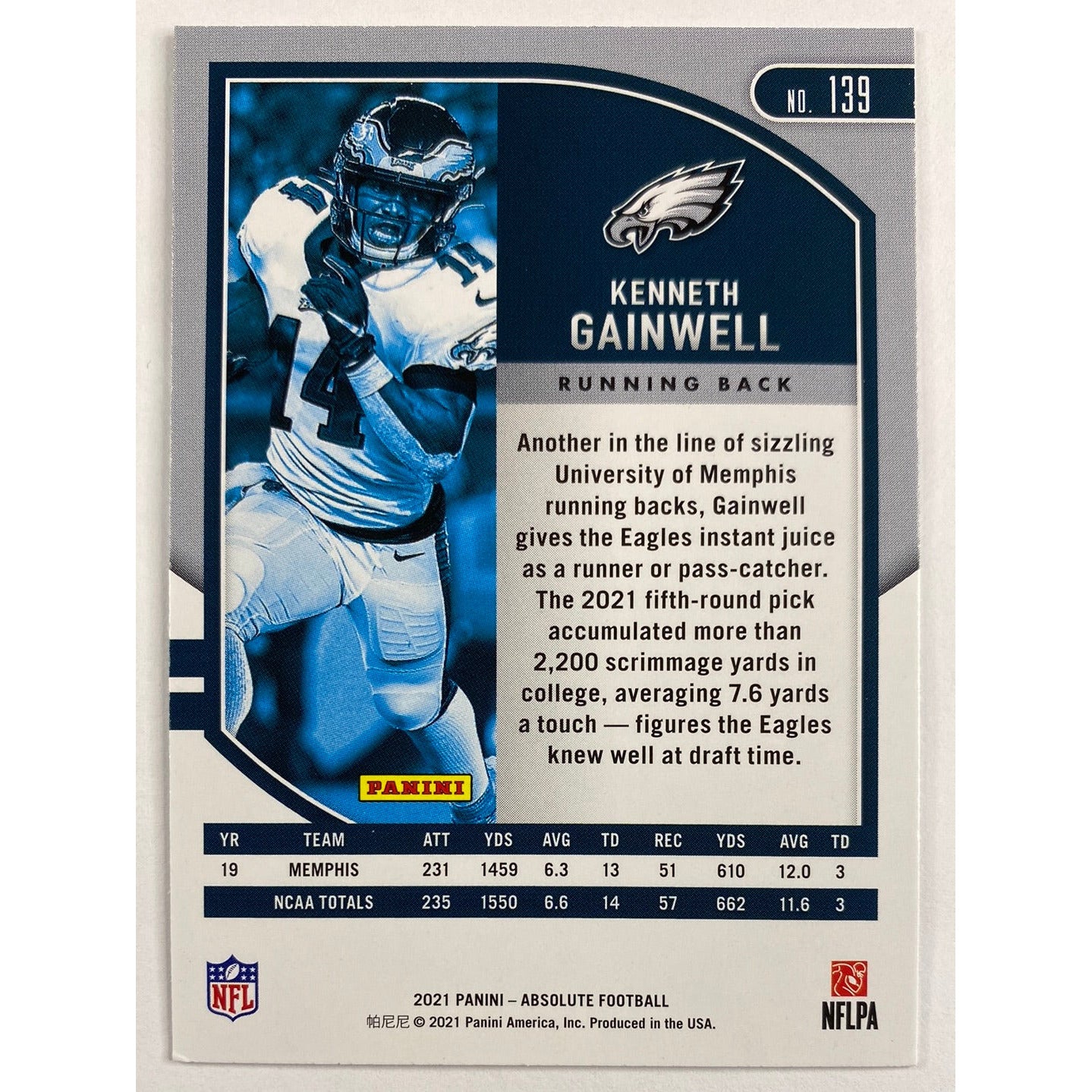 2021 Absolute Kenneth Gainwell RC | Local Legends Cards & Collectibles