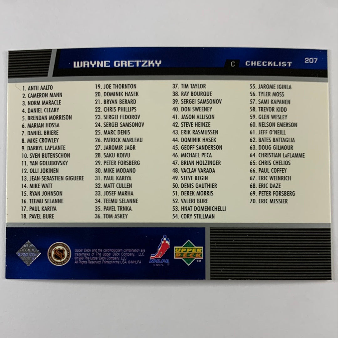1997-98 Upper Deck Wayne Gretzky Checklist | Local Legends Cards & Collectibles
