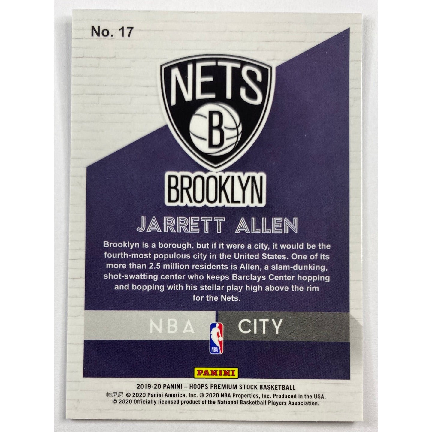 2019-20 Hoops Premium Stock Jarrett Allen NBA City | Local Legends Cards & Collectibles