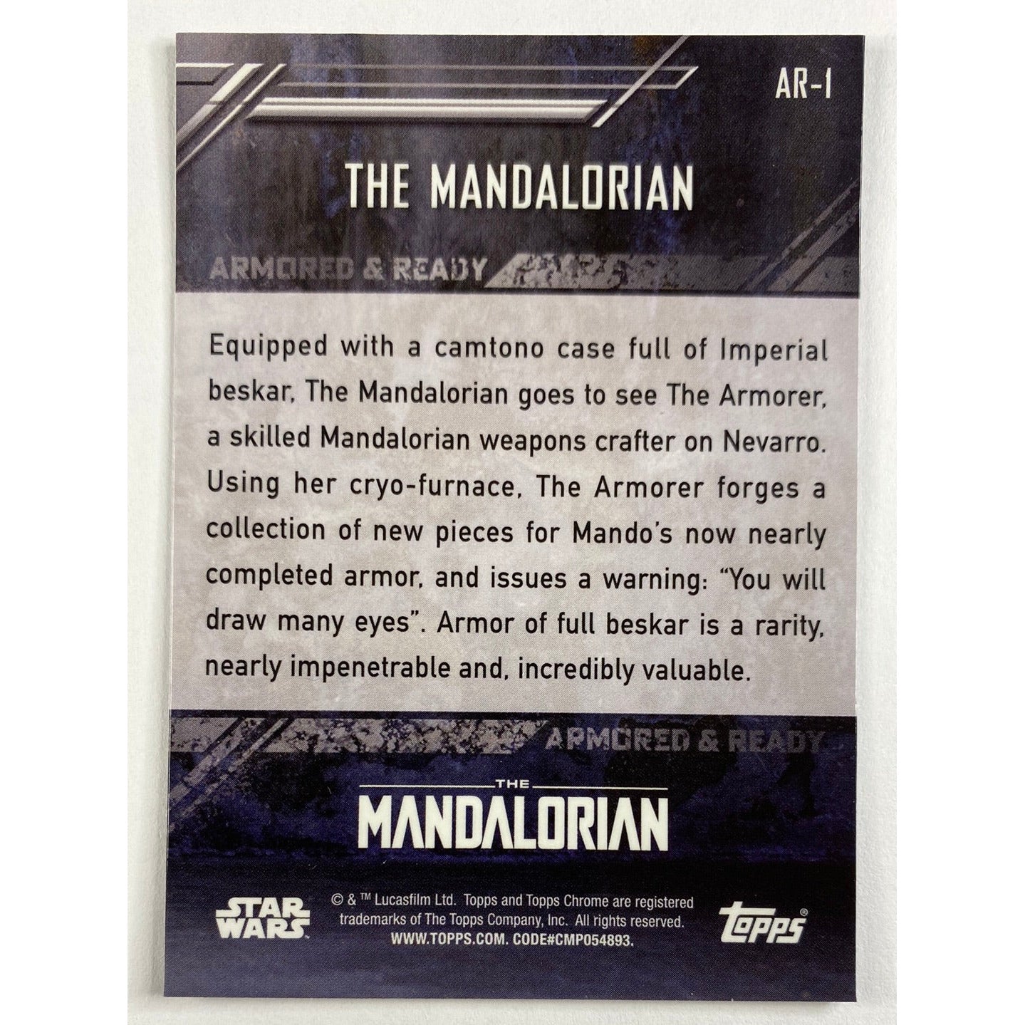 Topps Chrome The Mandalorian Armored And Ready The Mandalorian AR-1 Refractor | Local Legends Cards & Collectibles