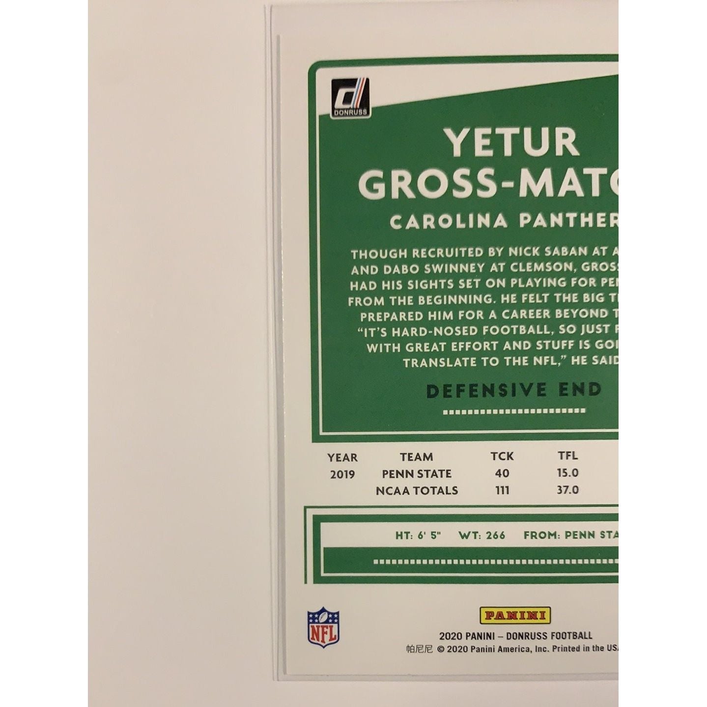 2020 Donruss Yetur Gross-Matos | Local Legends Cards & Collectibles