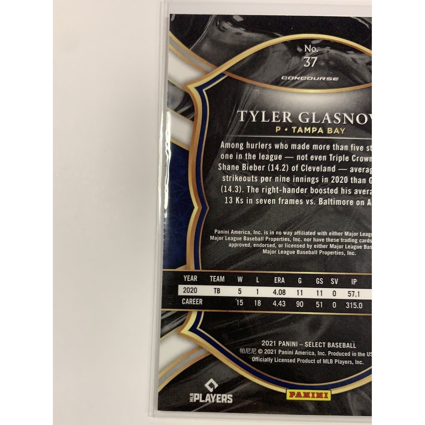 2021 Panini Select Tyler Glasnow Concourse Base #37 Local Legends Cards & Collectibles