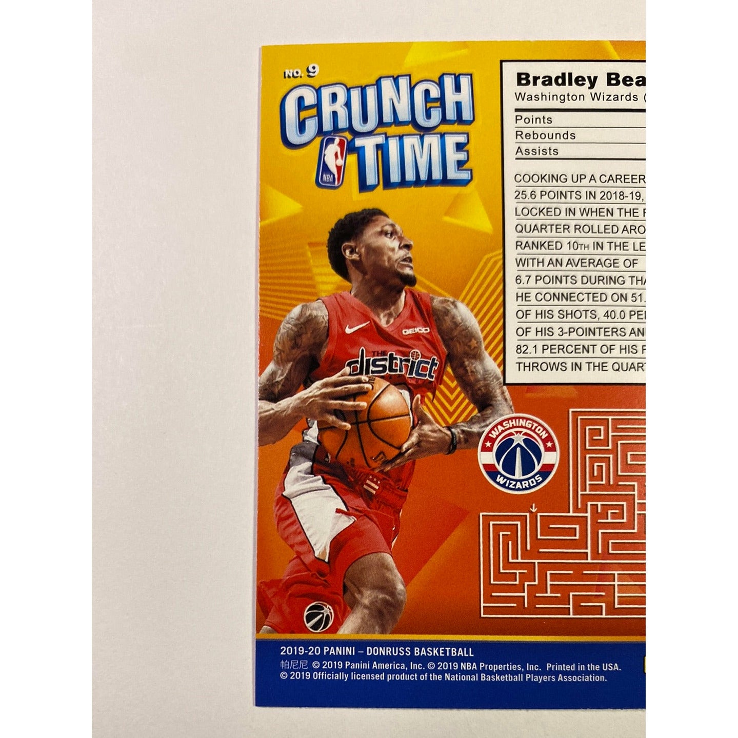 2019-20 Donruss Bradley Beal Crunch Time | Local Legends Cards & Collectibles