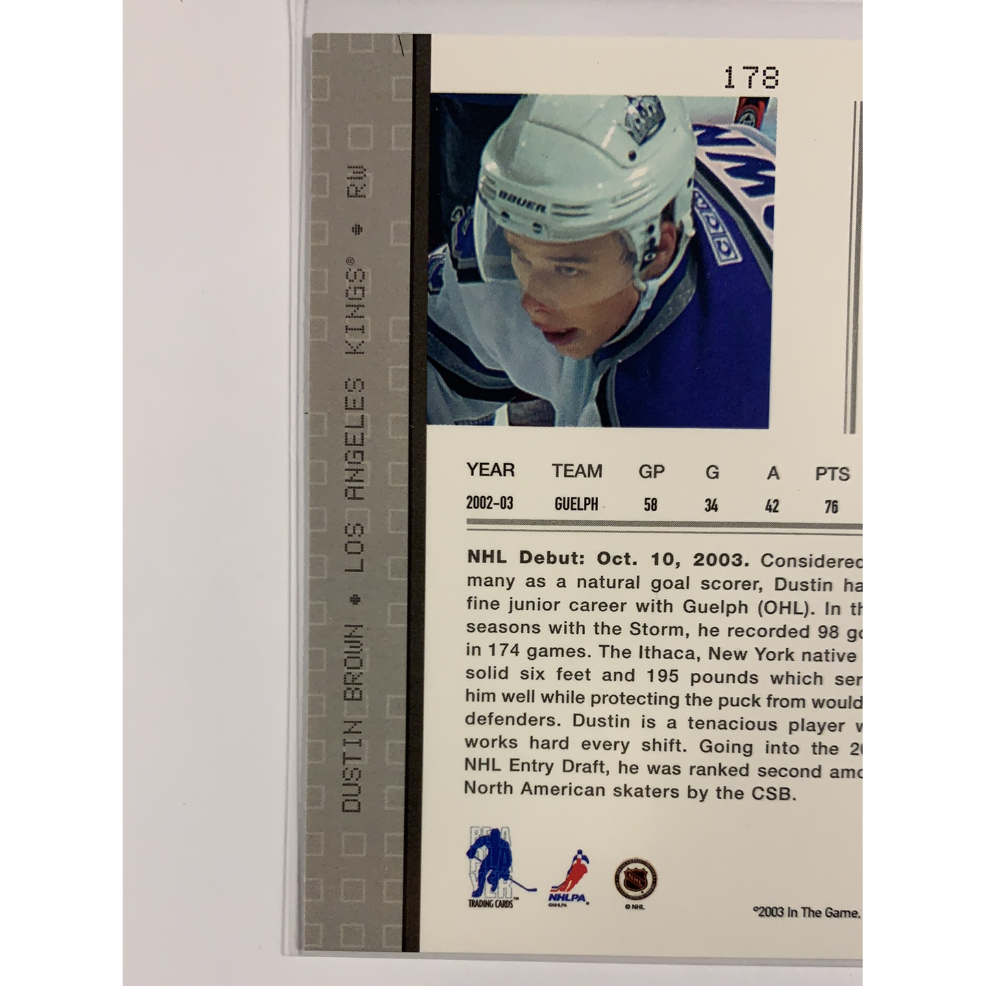 2003-04 In the Game Dustin Brown Rookie Card | Local Legends Cards & Collectibles