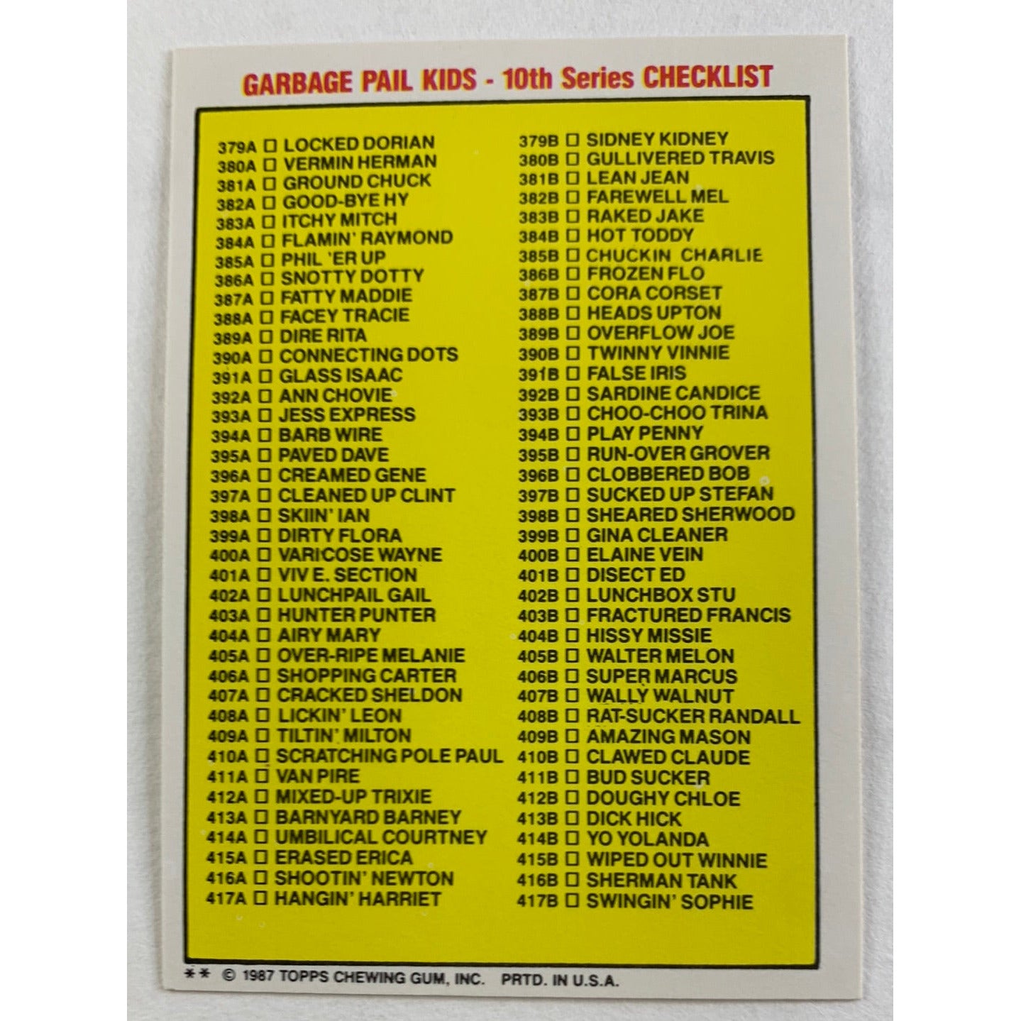 1987 Topps Garbage Pail Kids Flamin’ Raymond Die Cut | Local Legends Cards & Collectibles