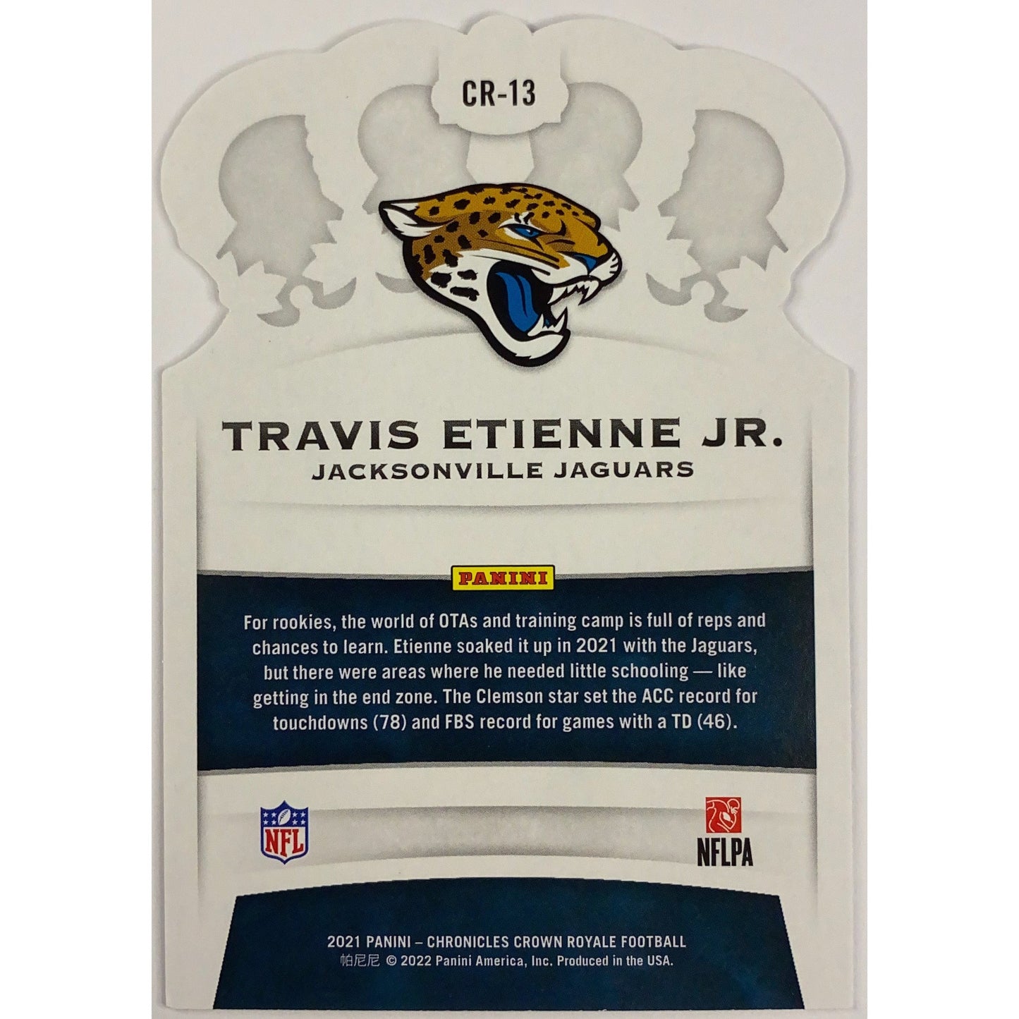 2021 Crown Royale Travis Etienne Jr. Die Cut RC | Local Legends Cards & Collectibles