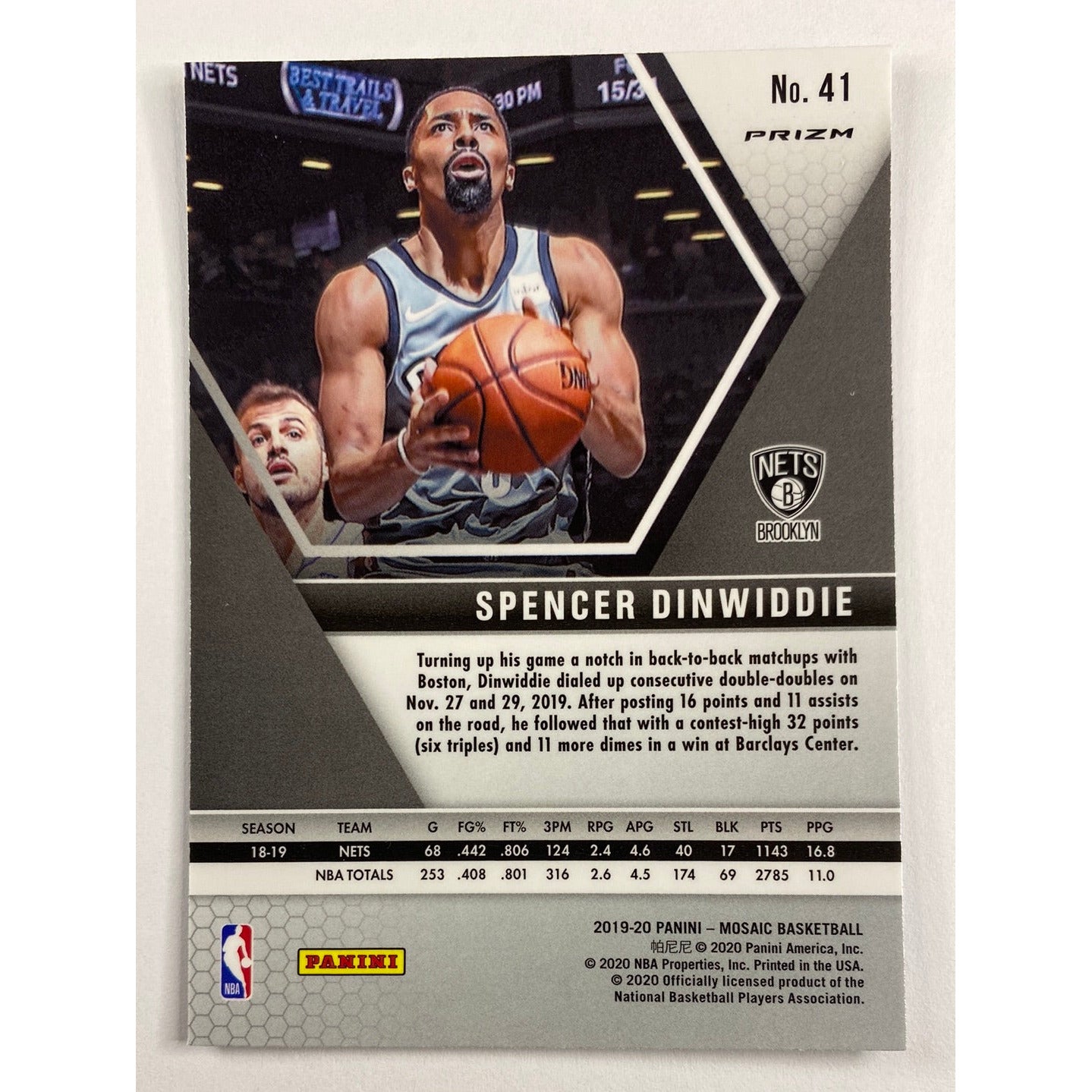 2019-20 Mosaic Spencer Dinwiddie Silver Holo Prizm | Local Legends Cards & Collectibles