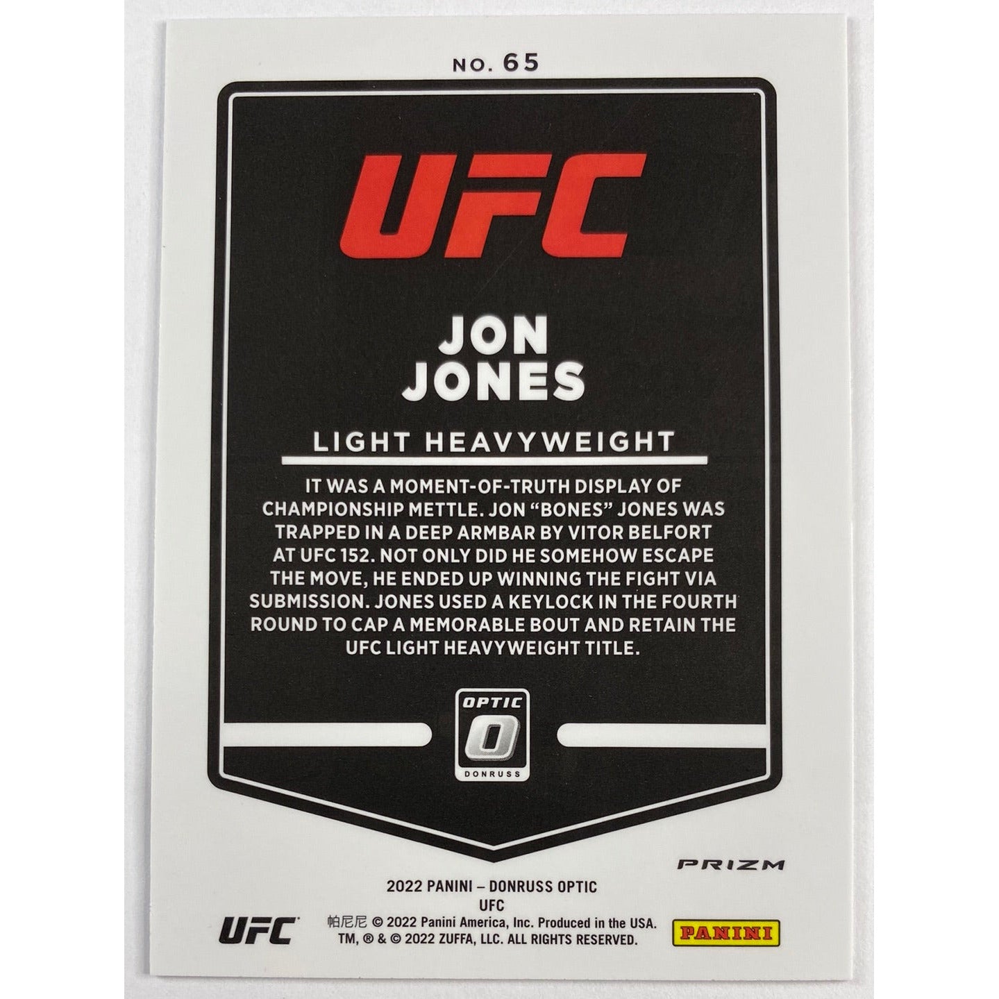 2022 Donruss Optic Jon Jones Purple Holo Prizm | Local Legends Cards & Collectibles