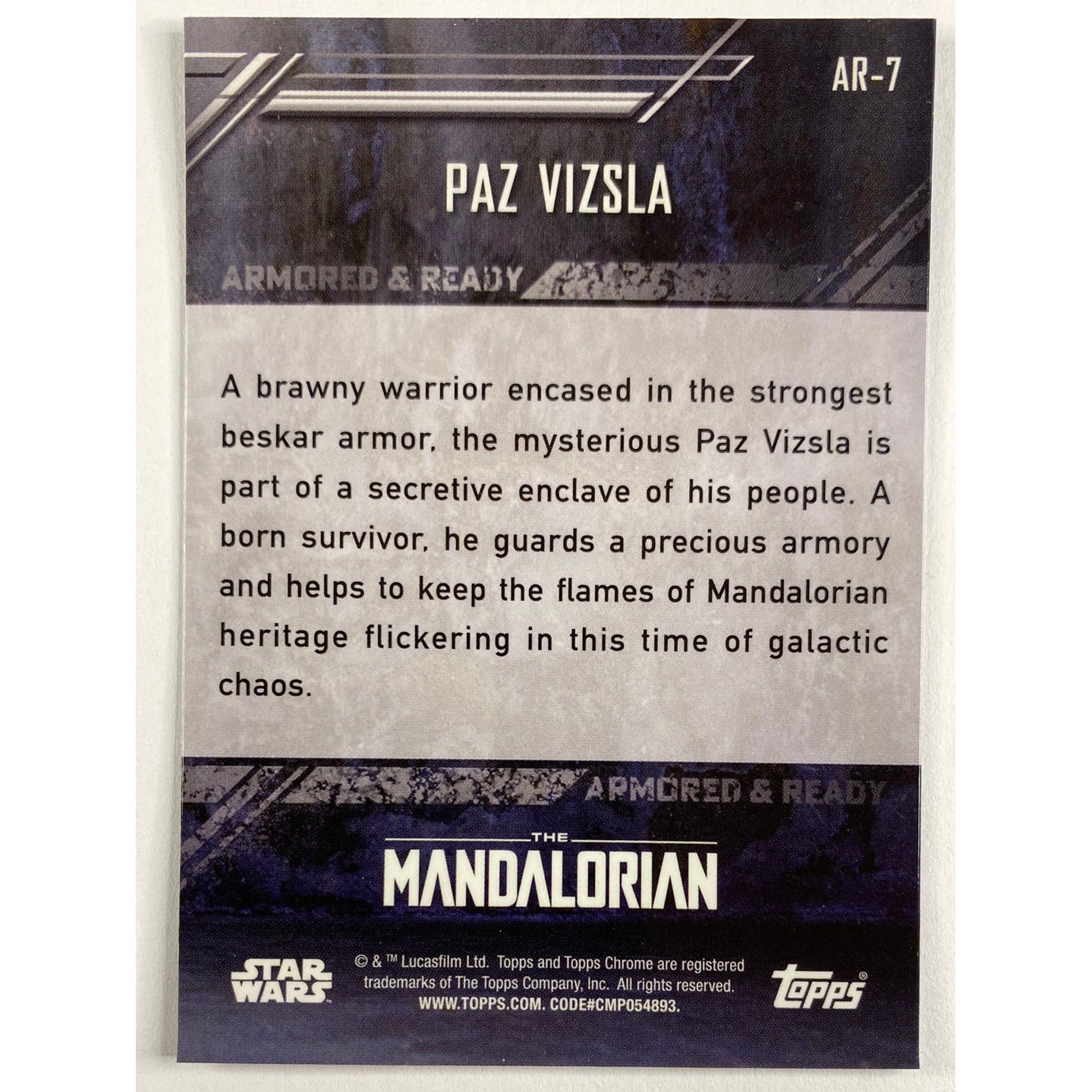 Topps Chrome The Mandalorian Armored And Ready Paz Vizsla Refractor | Local Legends Cards & Collectibles
