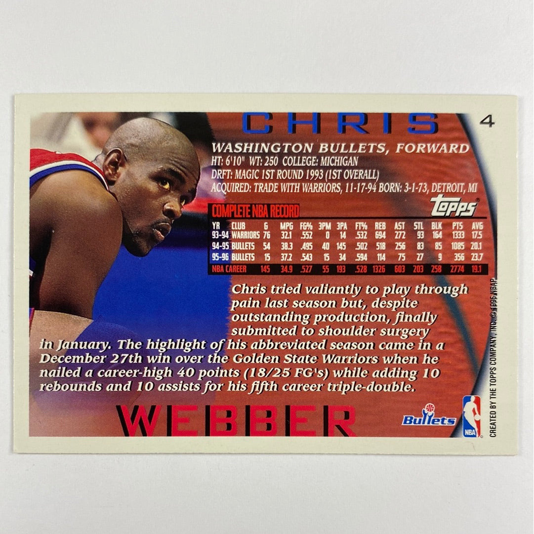 1996 Topps Chris Weber NBA 50th Anniversary | Local Legends Cards & Collectibles