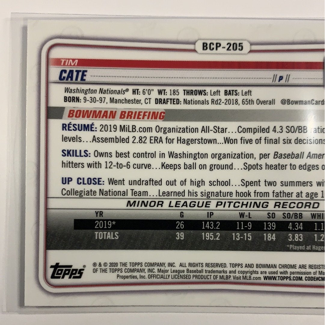 2020 Bowman Chrome Tim Cate Mojo Refractor | Local Legends Cards & Collectibles