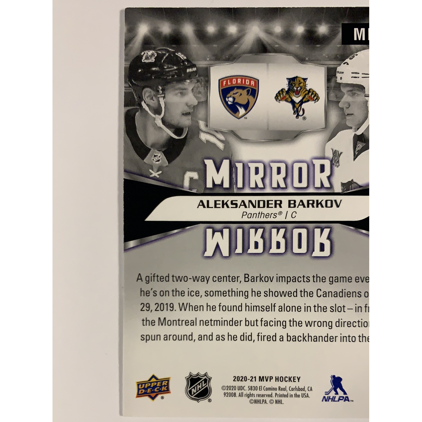 2020-21 MVP Aleksander Barkov Mirror Mirror Rare Picture Variant | Local Legends Cards & Collectibles