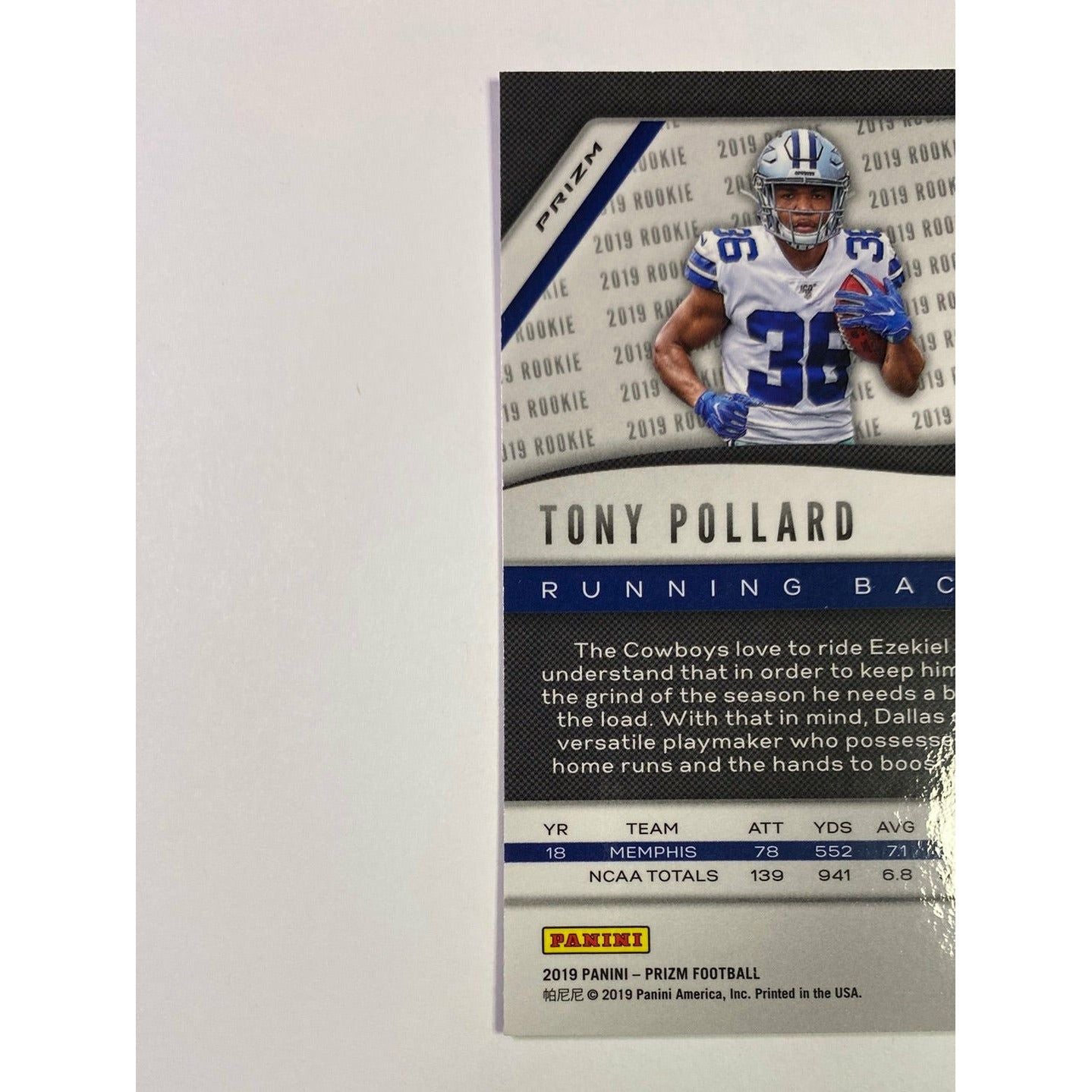 2019 Panini Prizm Tony Pollard Red White Blue Prizm RC | Local Legends Cards & Collectibles