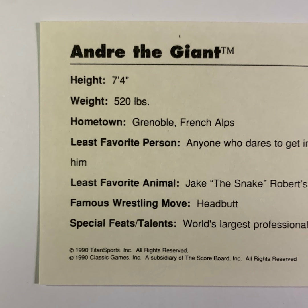 1990 Titan Sports André The Giant | Local Legends Cards & Collectibles
