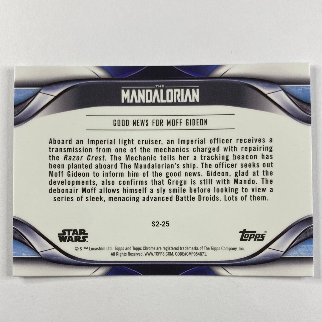 Topps Chrome The Mandalorian Good News For Moff Gideon Refractor | Local Legends Cards & Collectibles