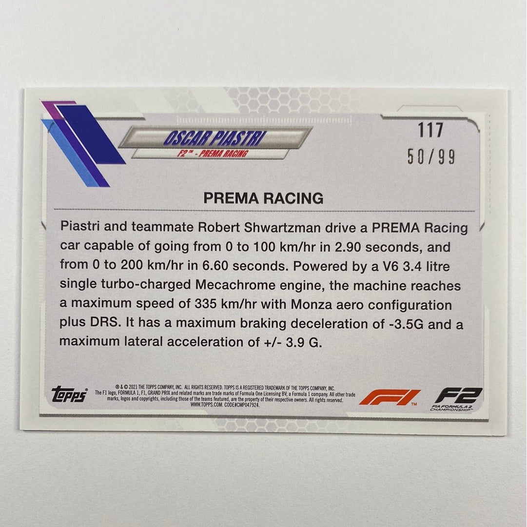 2021 Topps Oscar Piastri Blue /99 | Local Legends Cards & Collectibles