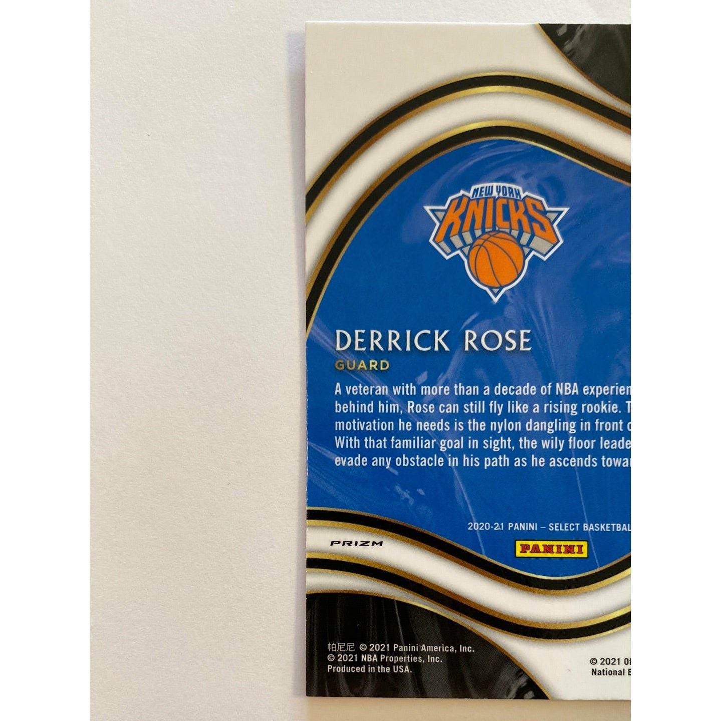 2020-21 Select Derrick Rose Courtside Red Wave Prizm | Local Legends Cards & Collectibles