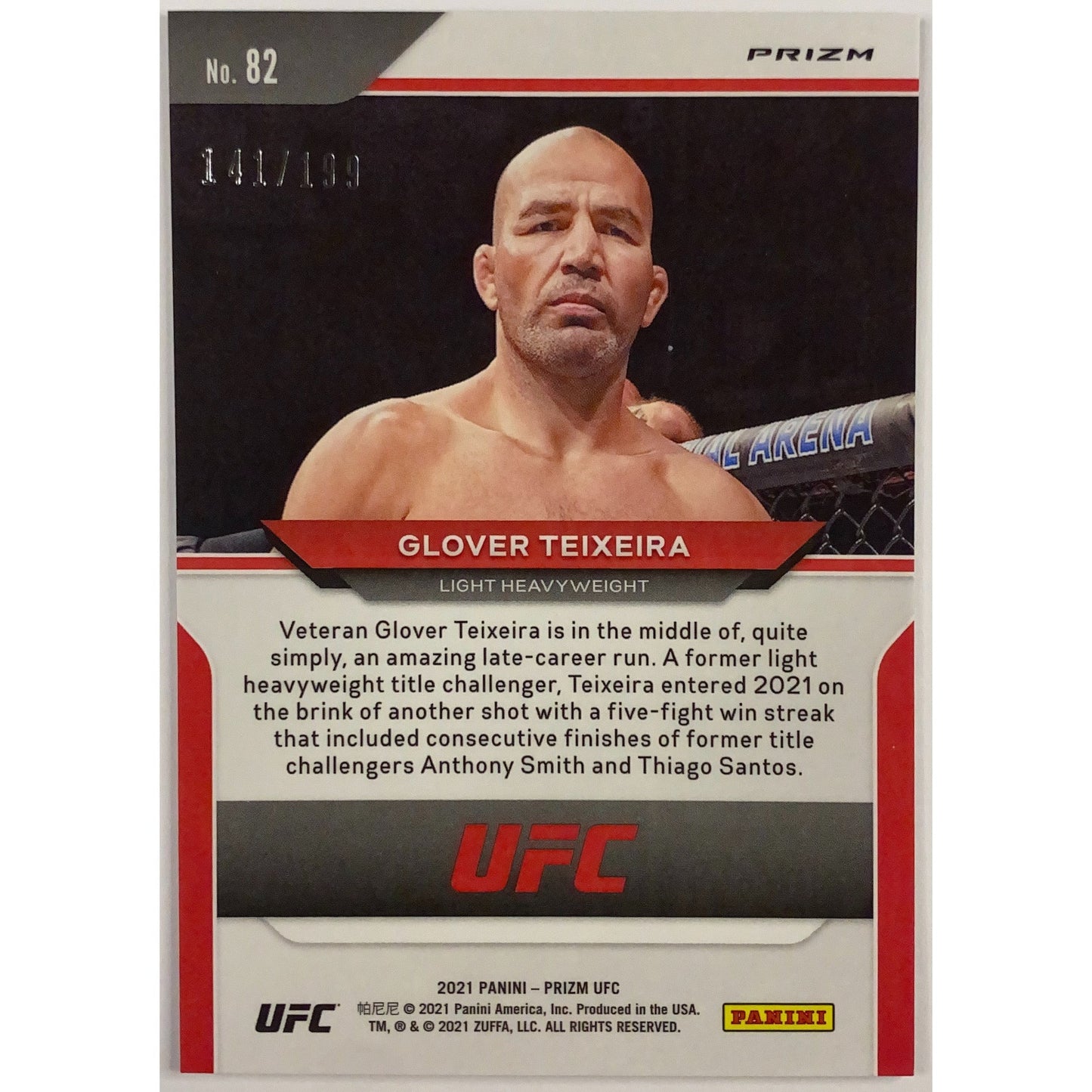 2022 Panini Prizm Glover Teixeira Blue Holo Prizm 141/199 | Local Legends Cards & Collectibles