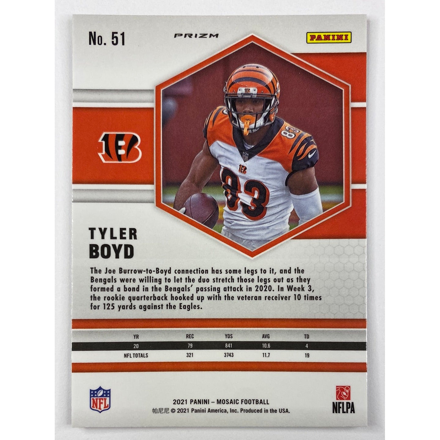 2021 Mosaic Tyler Boyd Green Mosaic Prizm | Local Legends Cards & Collectibles