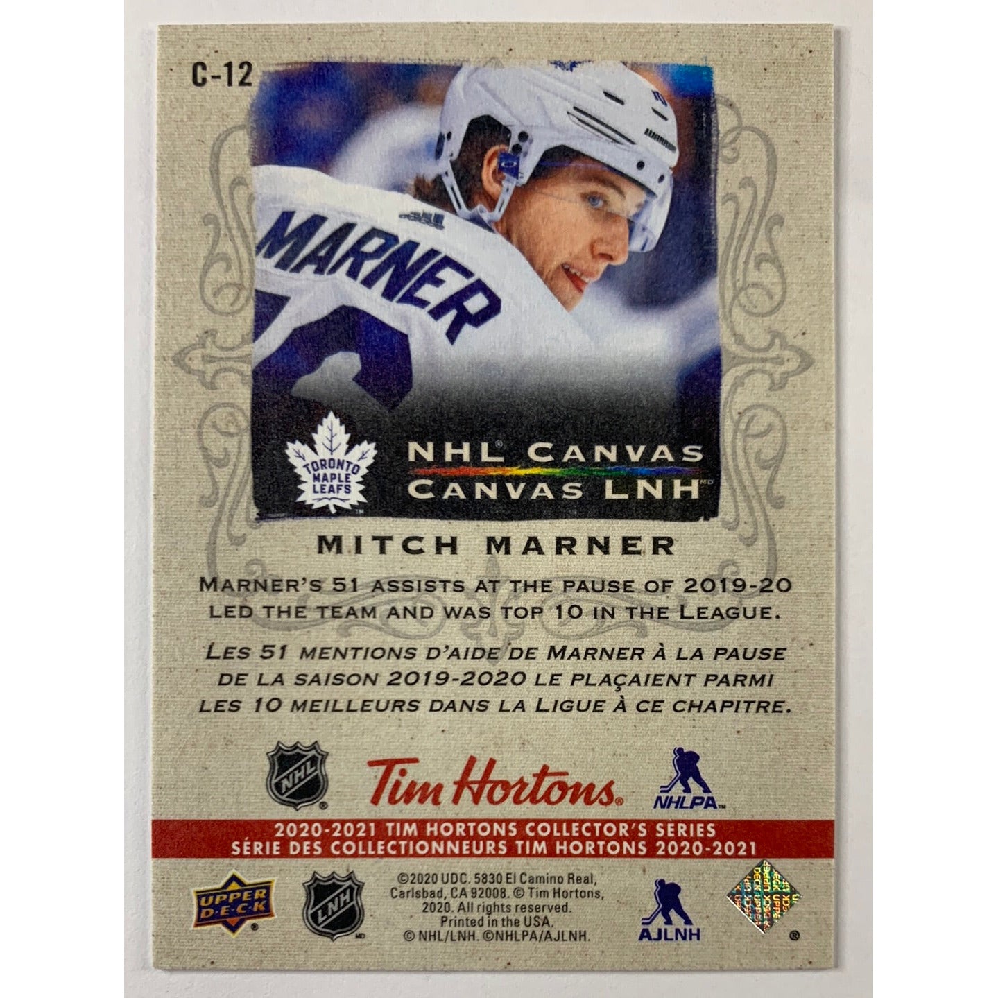 2020-21 Tim Hortons Mitch Marner Canvas | Local Legends Cards & Collectibles