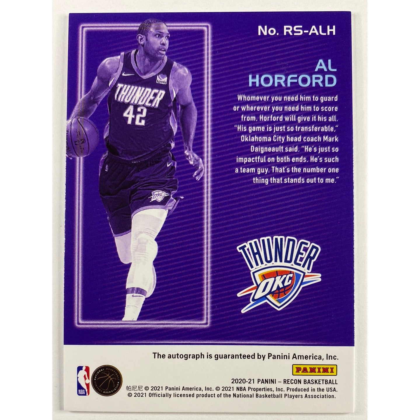 2020-21 Recon Al Horford Recon Signatures | Local Legends Cards & Collectibles
