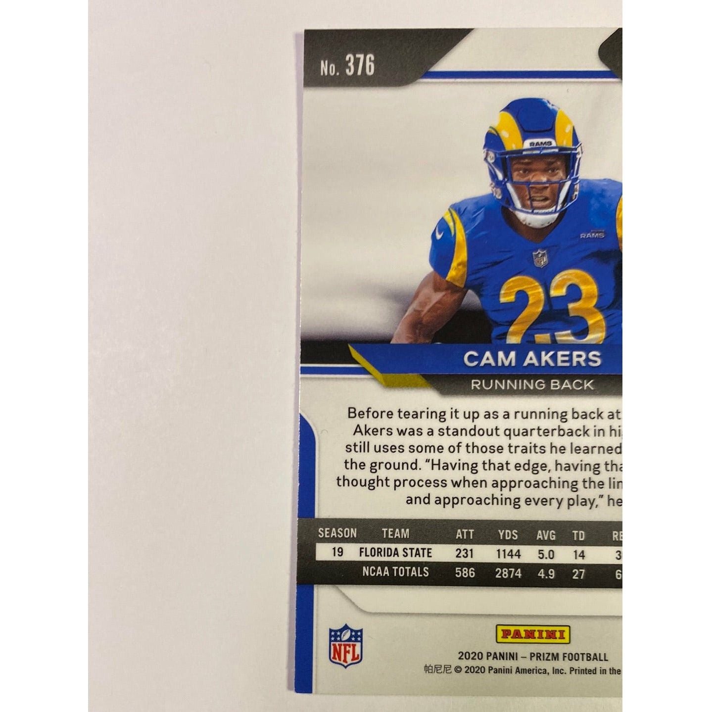 2020 Panini Prizm Cam Akers Negative Parallel RC | Local Legends Cards & Collectibles