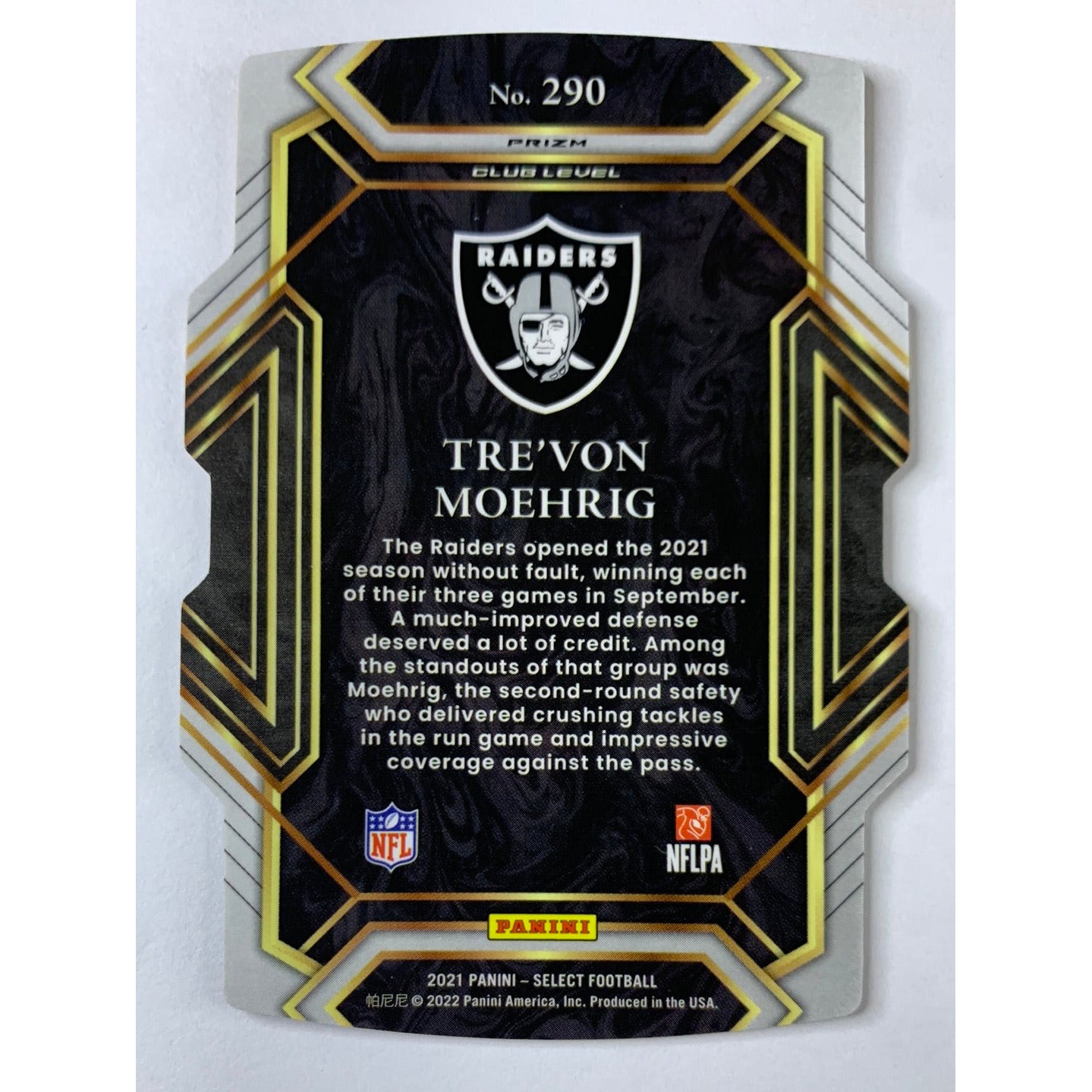 2021 Select Tre’von Moehrig Gold Black Die-Cut RC | Local Legends Cards & Collectibles