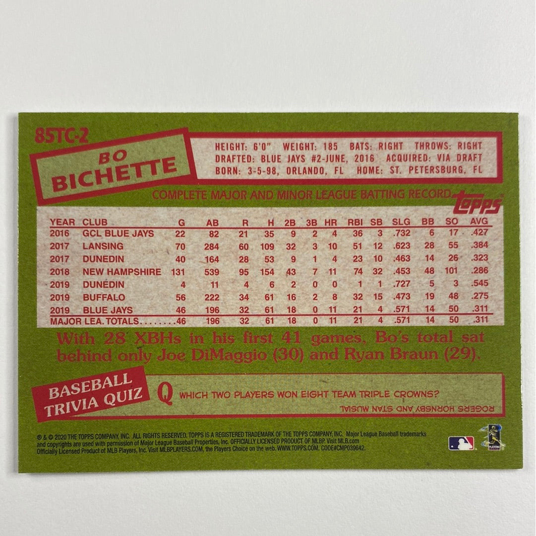 2020 Topps Bo Bichette Retro RC Refractor | Local Legends Cards & Collectibles