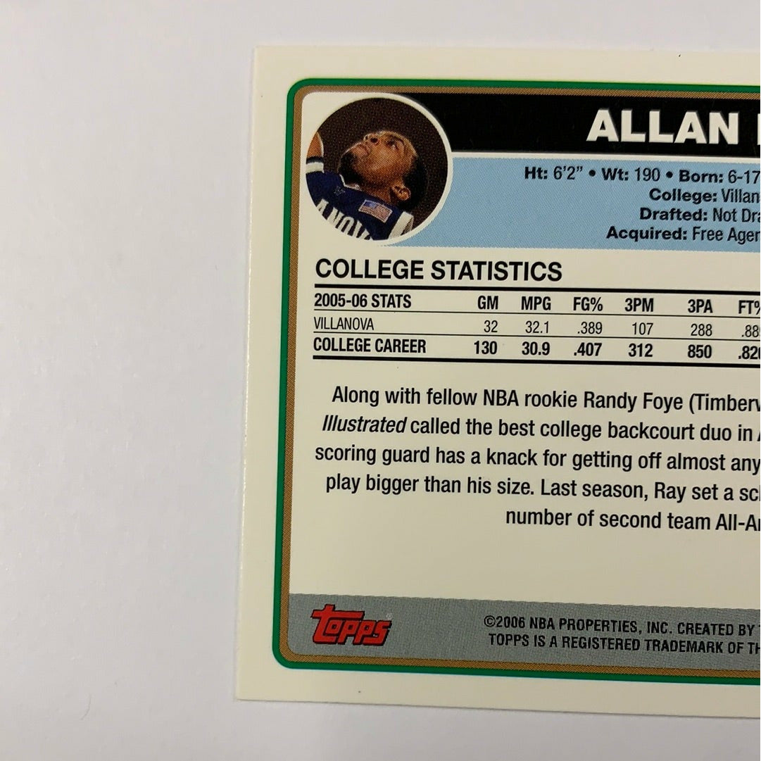 2006 Topps Allan Ray Rookie Card | Local Legends Cards & Collectibles