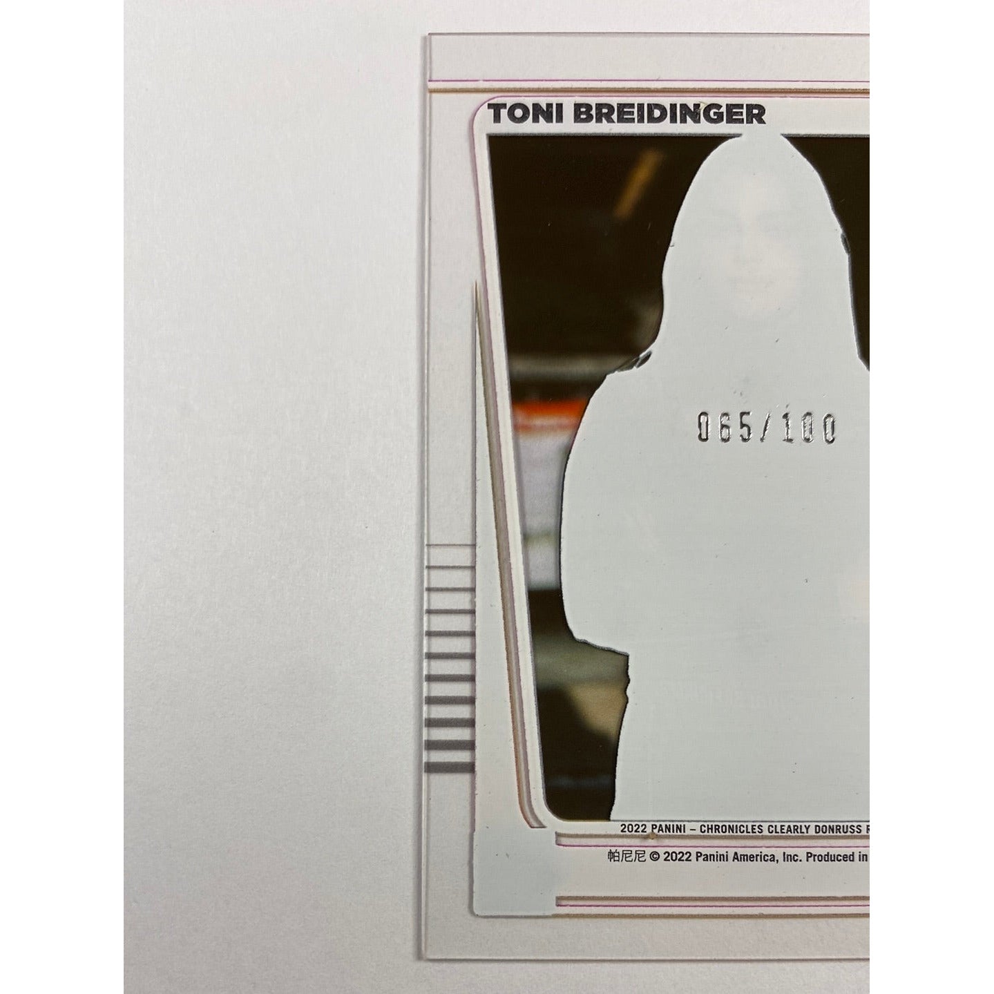 2022 Chronicles Clearly Donruss Toni Breidinger Rated Rookie /100 | Local Legends Cards & Collectibles