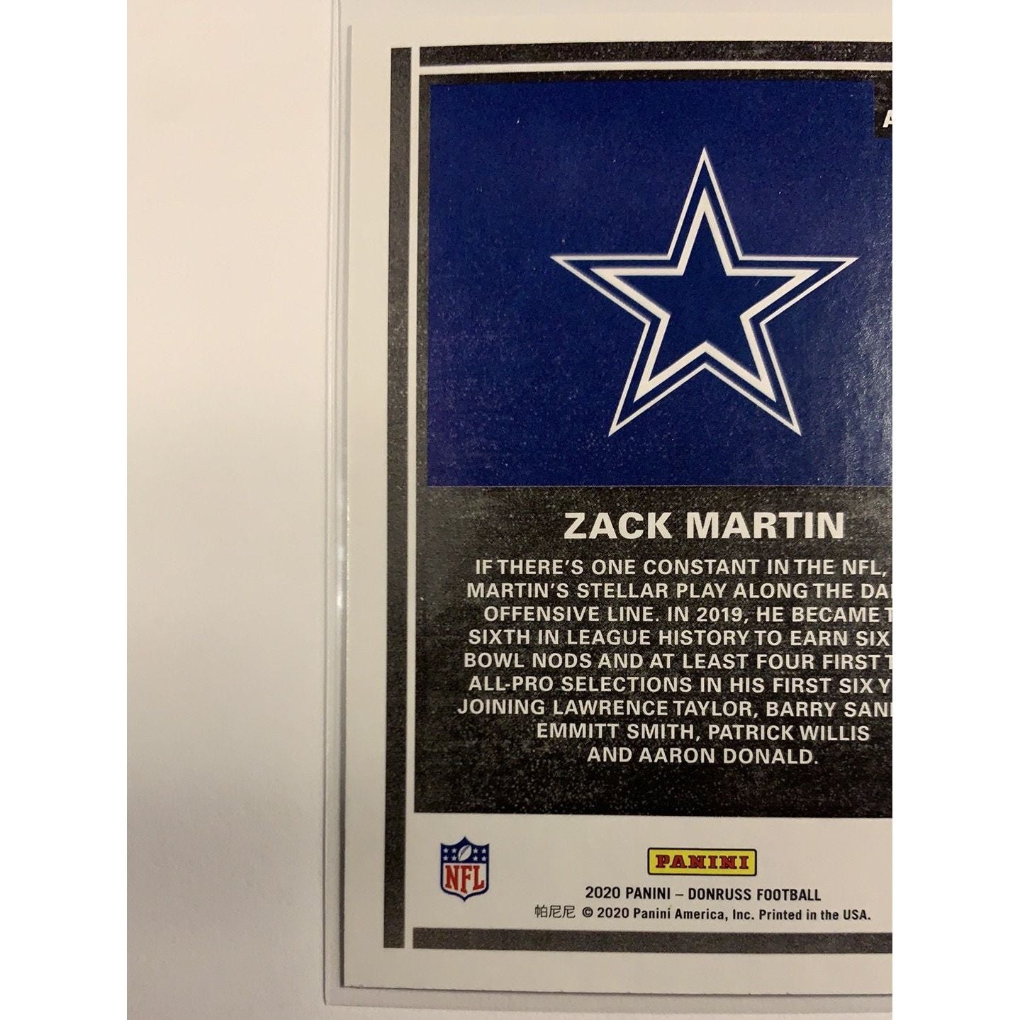 2020 Donruss Zack Martin Action All Pros Refractor | Local Legends Cards & Collectibles