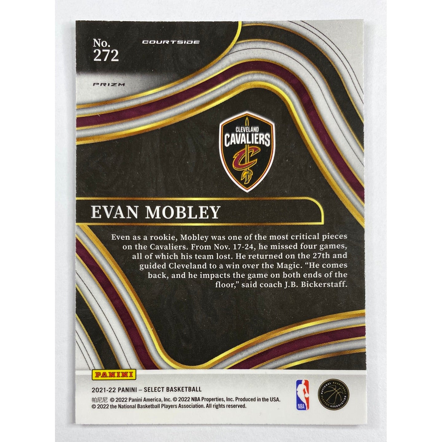 2021-22 Select Evan Mobley Courtside Green White Purple Holo Prizm RC | Local Legends Cards & Collectibles