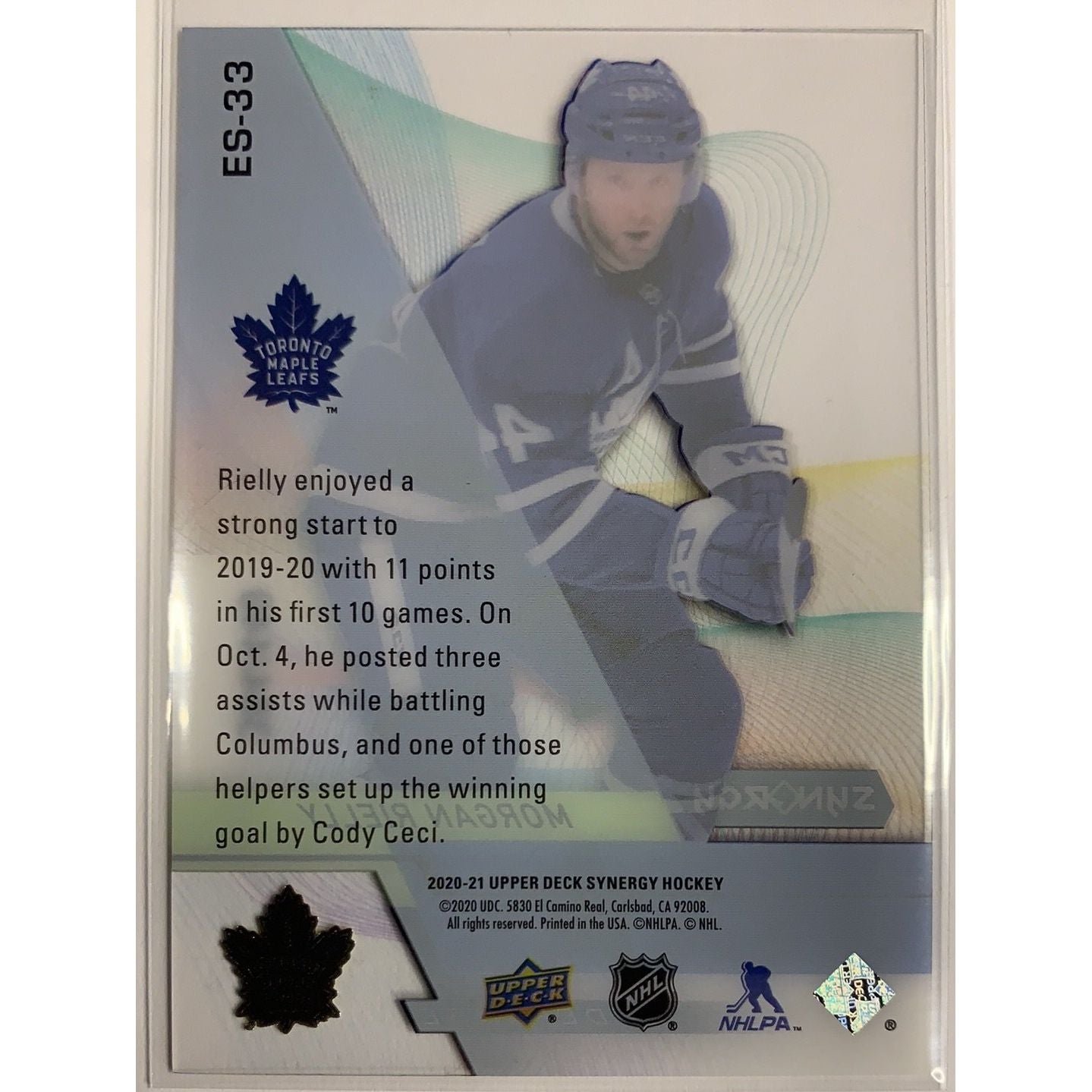 2020-21 Synergy Morgan Rielly Exceptional Stars /449 | Local Legends Cards & Collectibles