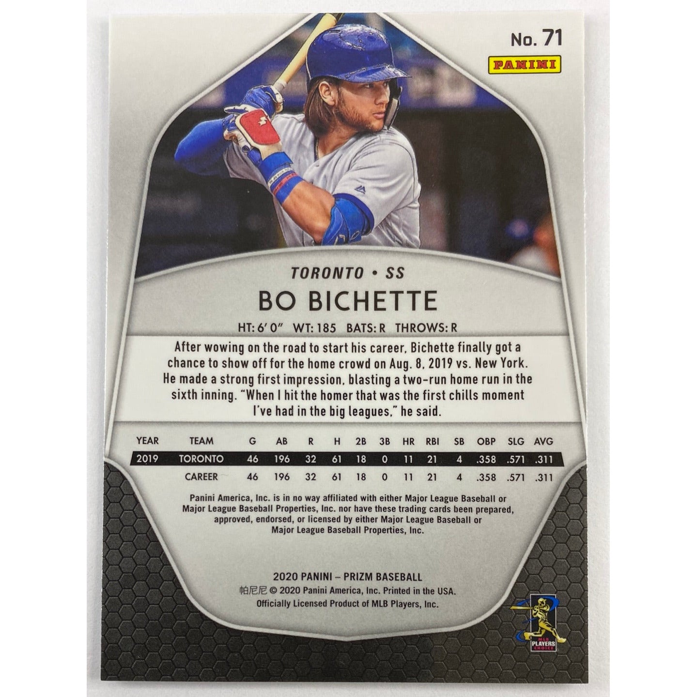 2020 Panini Prizm Bo Bichette RC | Local Legends Cards & Collectibles