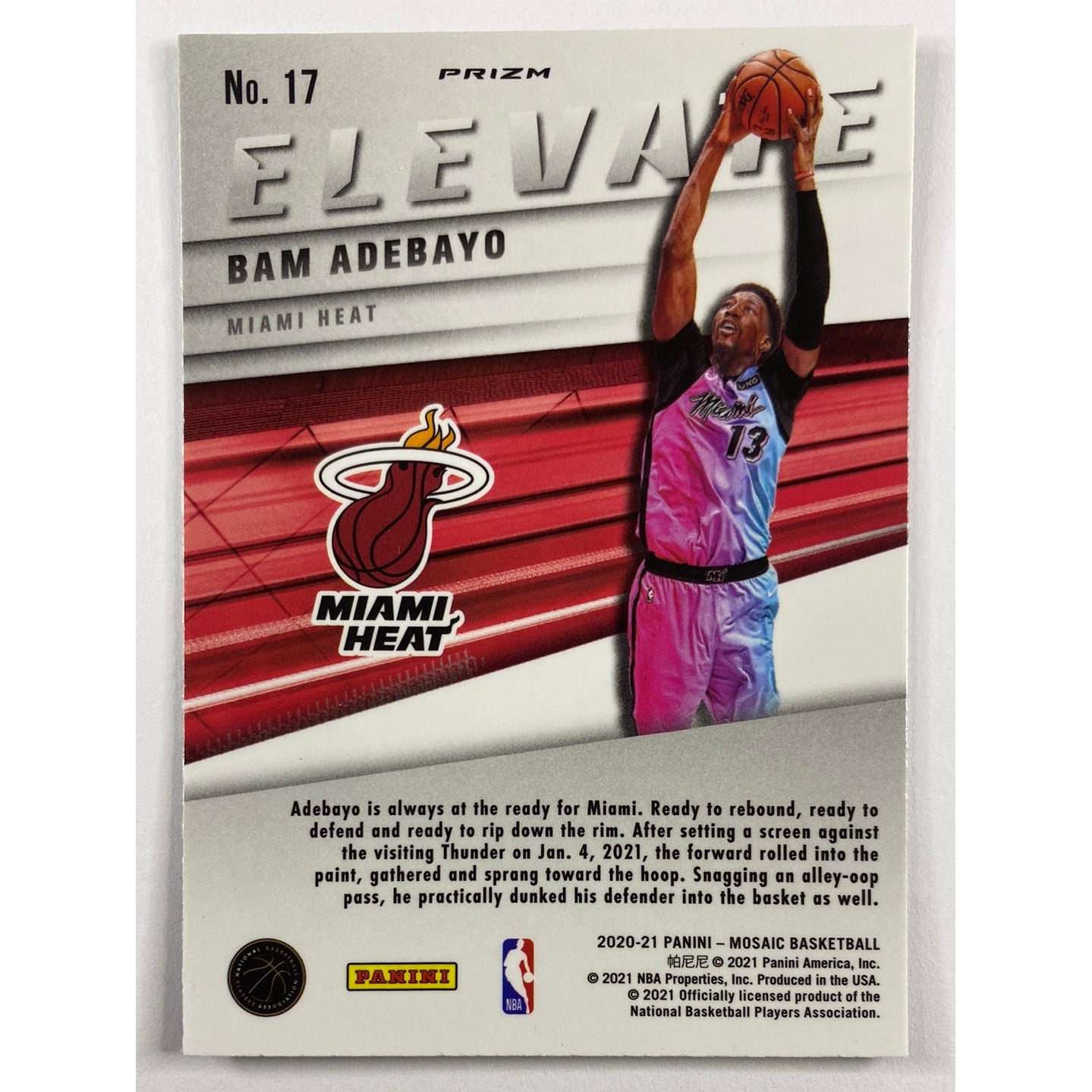 2020-21 Mosaic Bam Adebayo Elevate Green Mosaic Prizm | Local Legends Cards & Collectibles