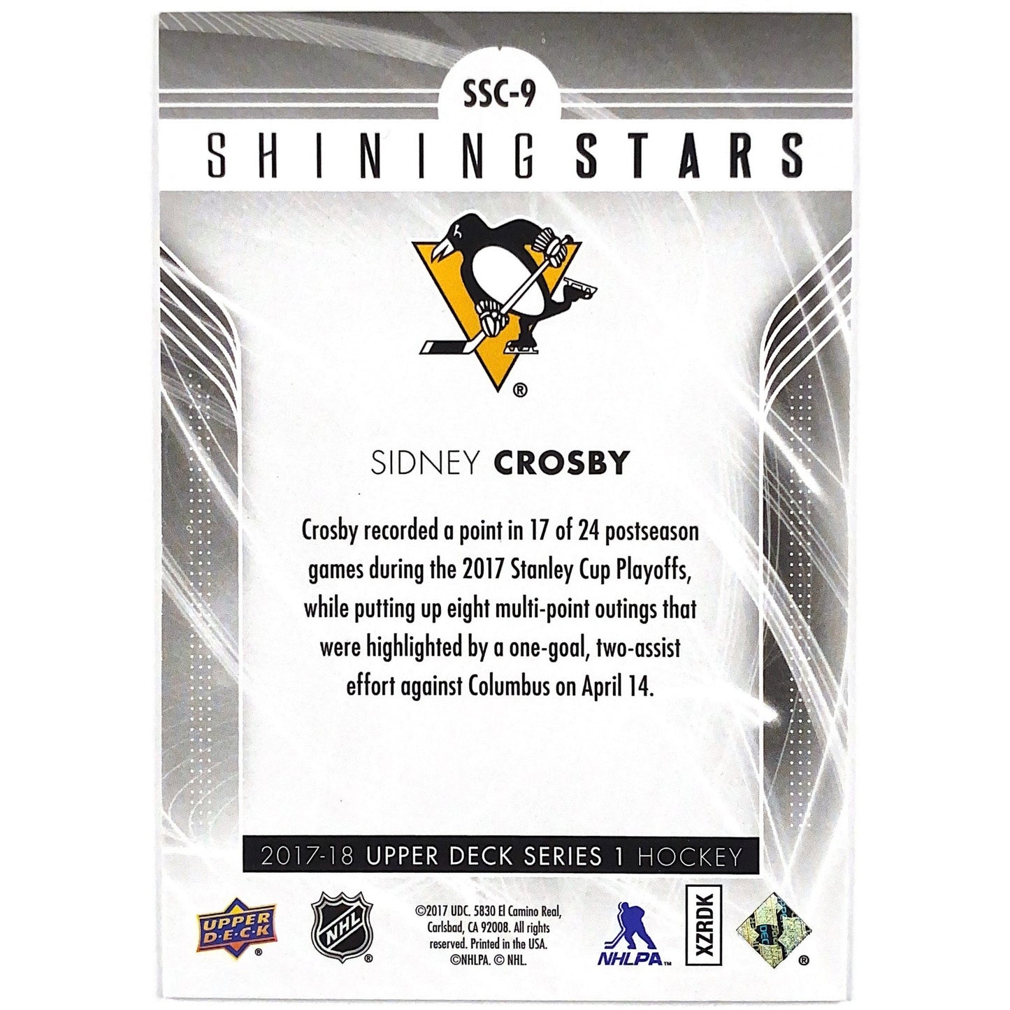 2017-18 Upper Deck Series 1 Sidney Crosby Shining Stars | Local Legends Cards & Collectibles