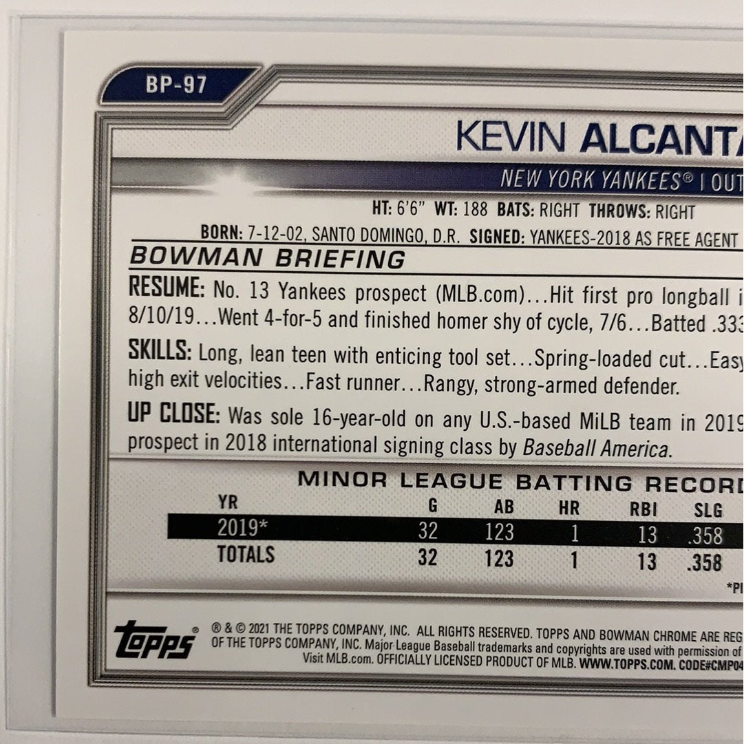 2021 Bowman 1st Kevin Alcantara BP-97 | Local Legends Cards & Collectibles