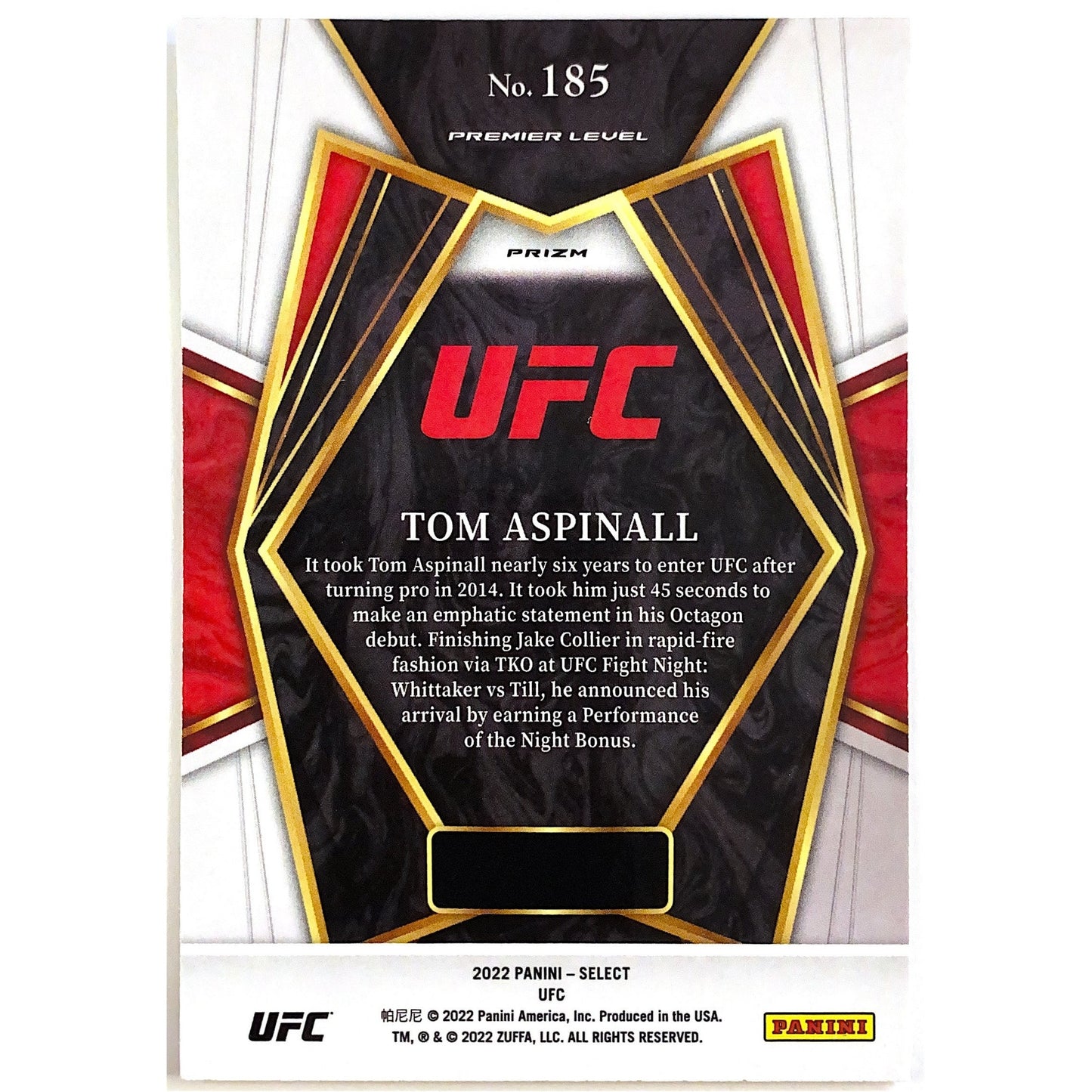2022 Tom Aspinall Silver Holo Prizm Premier Level RC | Local Legends Cards & Collectibles