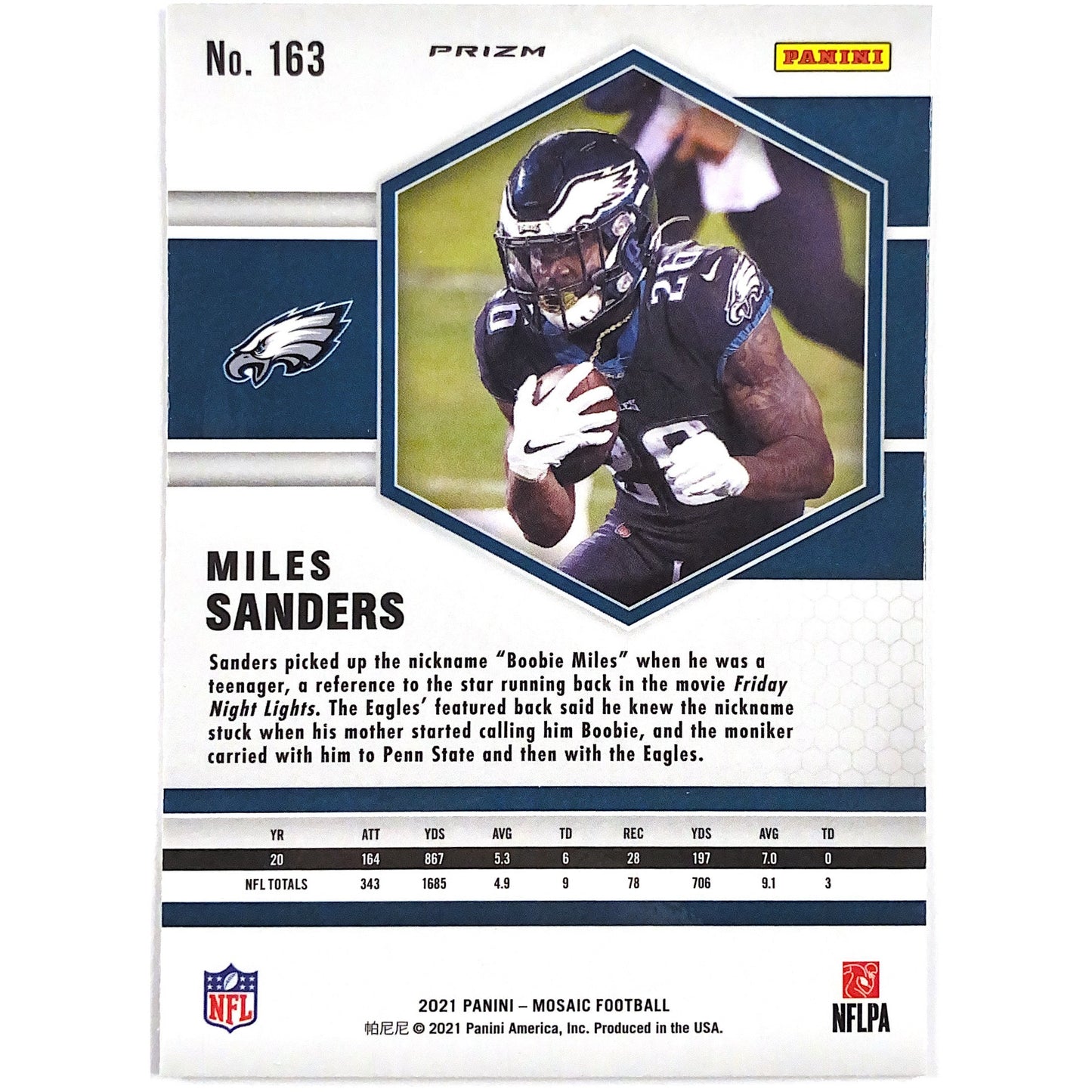 2021 Mosaic Miles Sanders Green Mosaic Prizm | Local Legends Cards & Collectibles