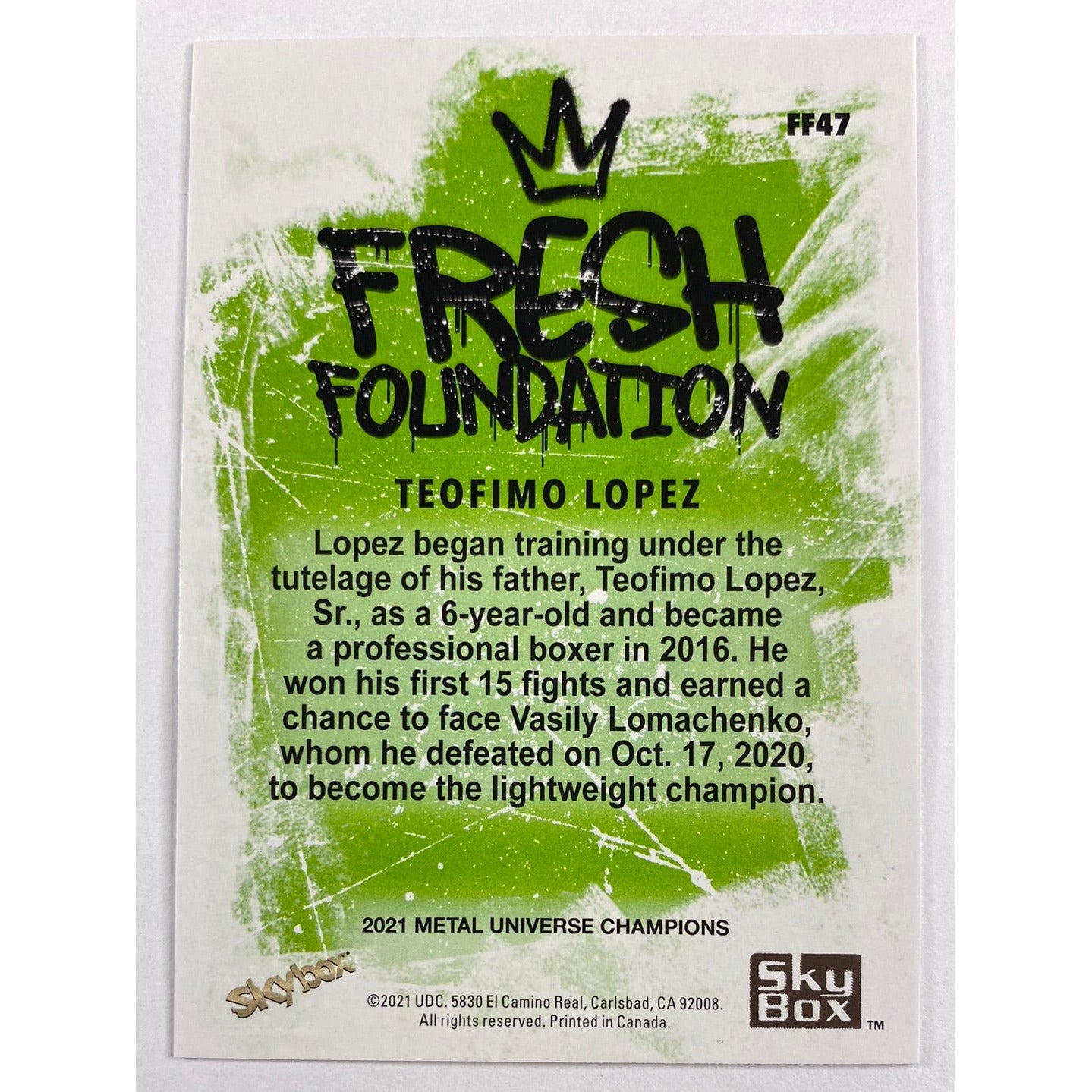 2021 Metal Universe Teofimo López Fresh Foundation | Local Legends Cards & Collectibles