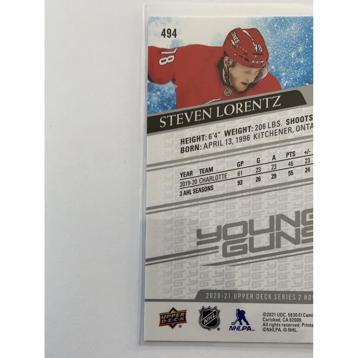 2020-21 Upper Deck Series 2 Steven Lorentz Young Guns | Local Legends Cards & Collectibles