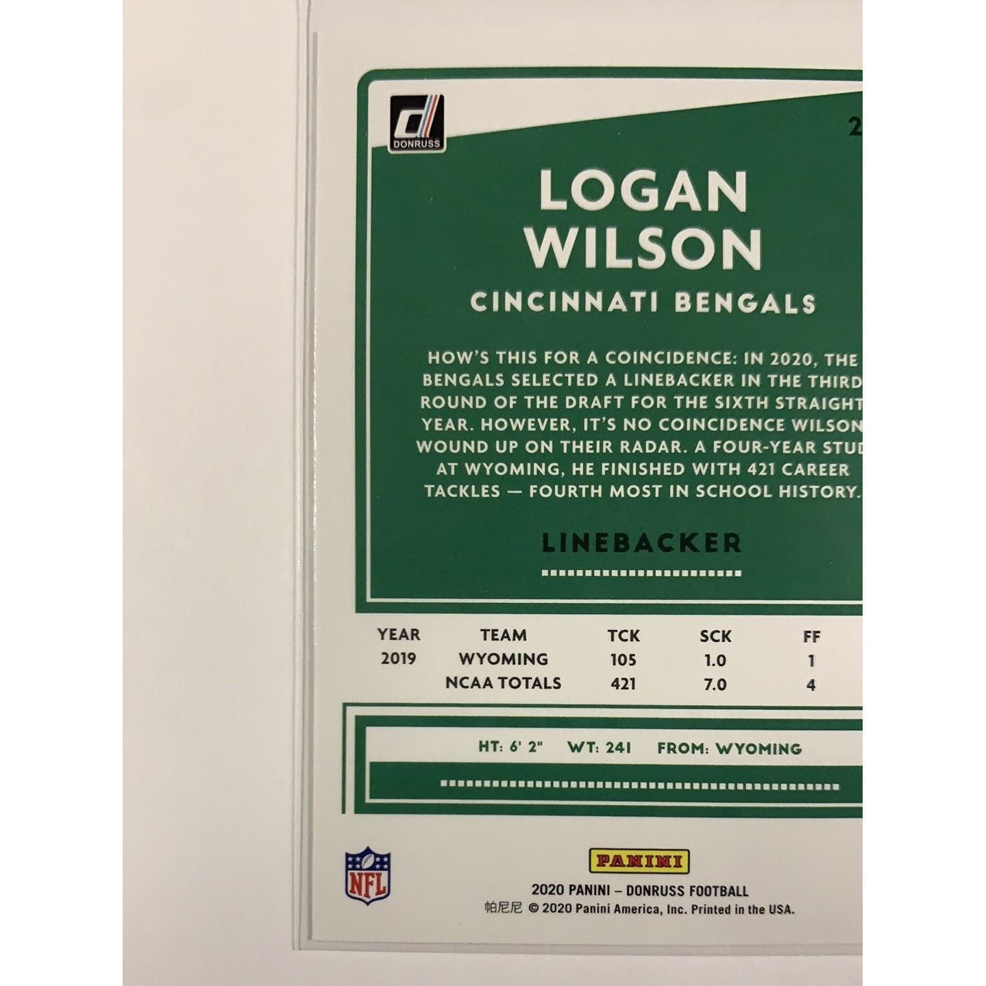 2020 Donruss Logan Wilson RC | Local Legends Cards & Collectibles