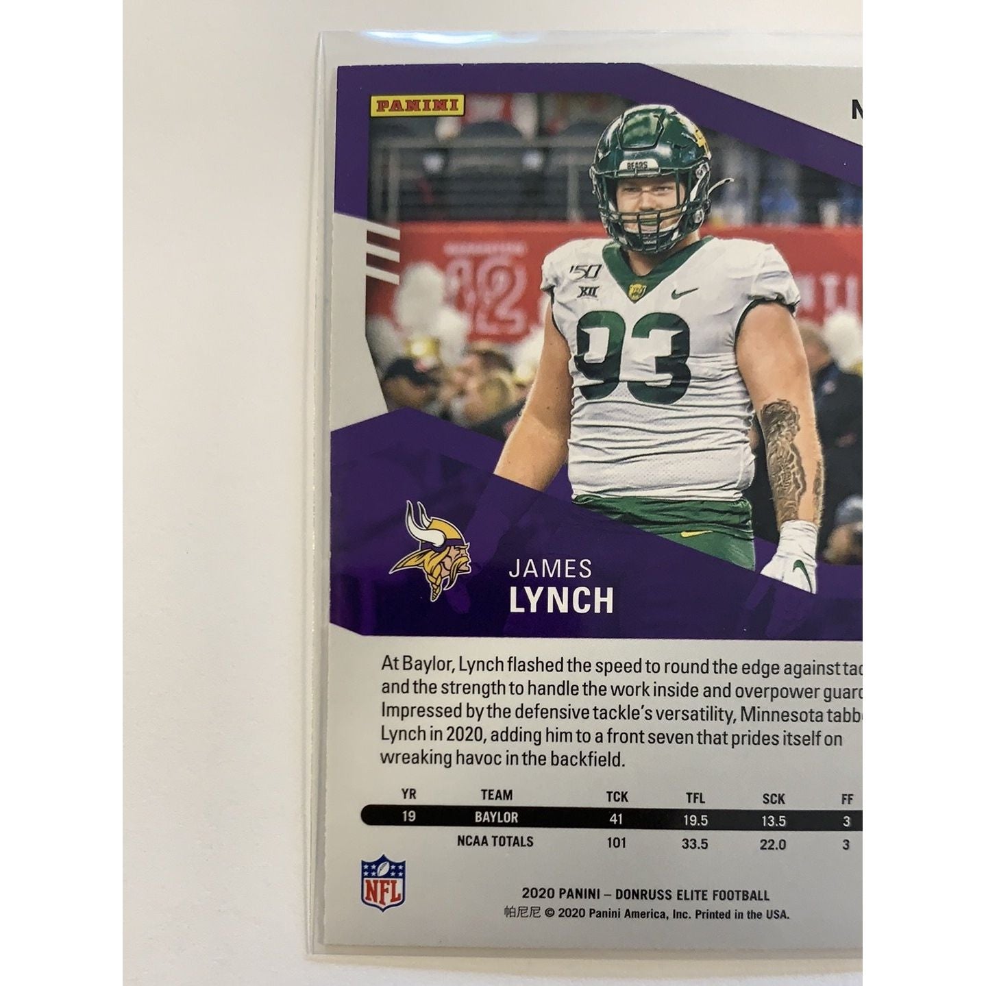 2020 Donruss Elite James Lynch RC Pink Parallel | Local Legends Cards & Collectibles