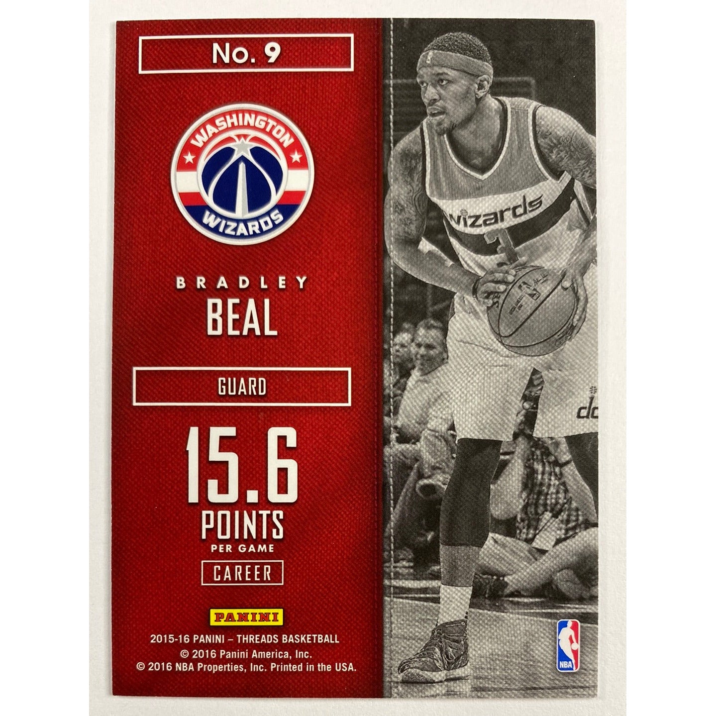2015-16 Threads Bradley Beal Gold /25 | Local Legends Cards & Collectibles
