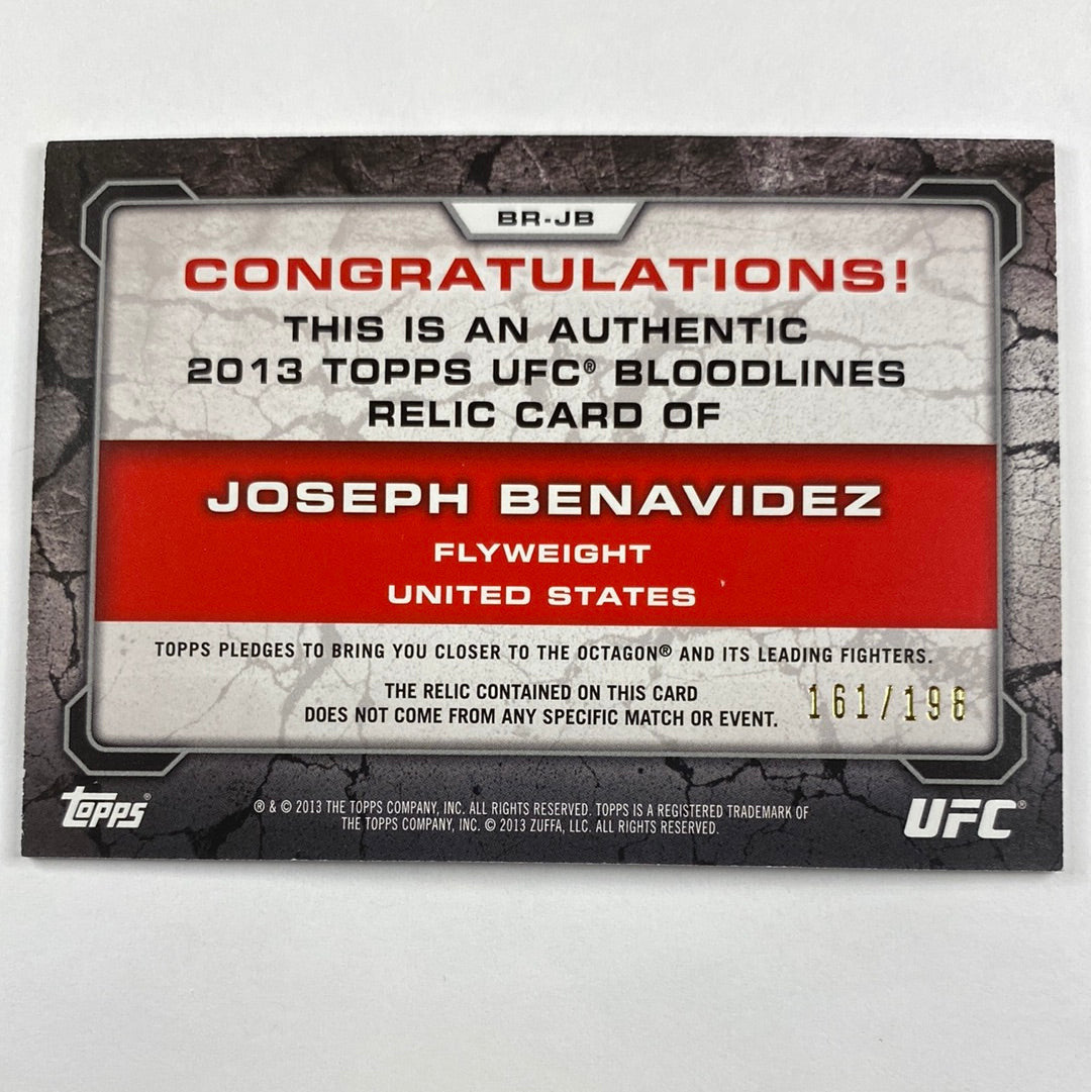 2013 Topps Joseph Benavidez Fighter Worn Memorabilia /198 | Local Legends Cards & Collectibles