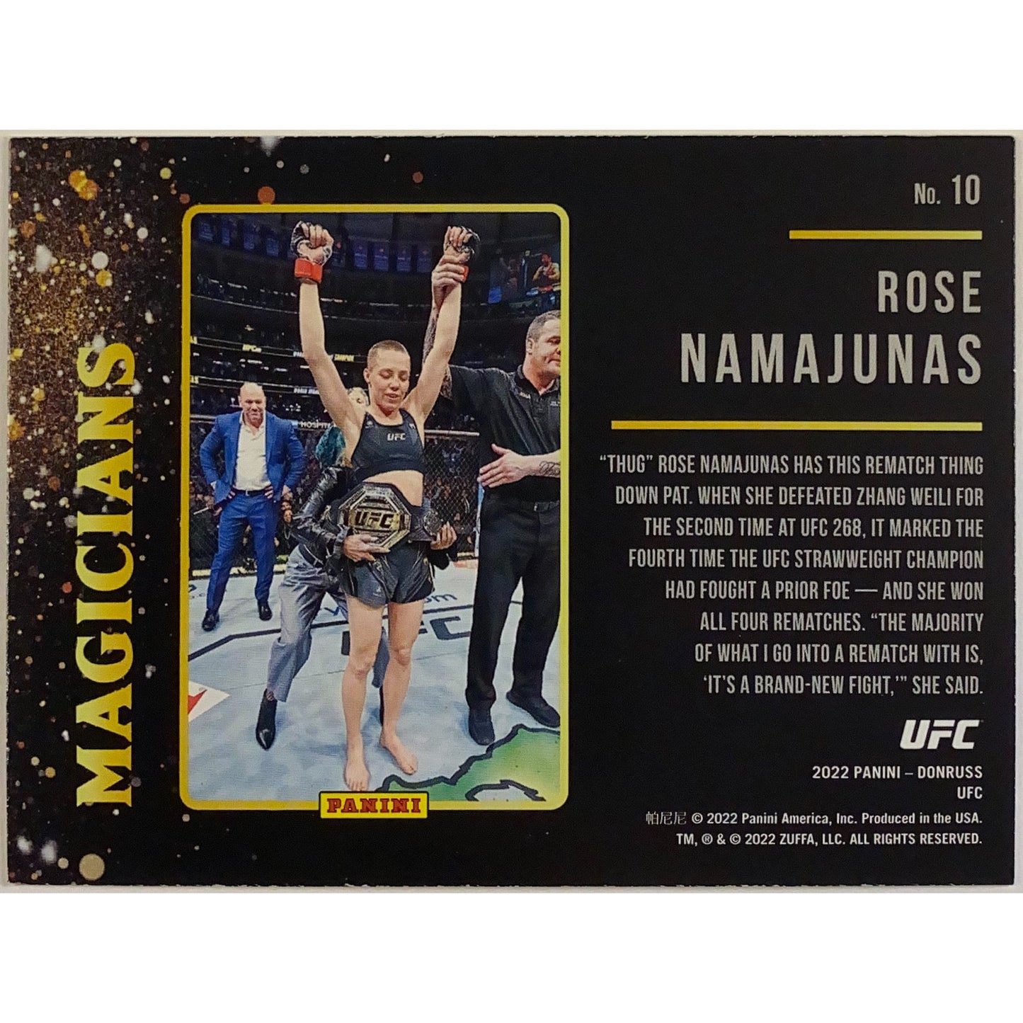 2022 Donruss Rose Namajunas Magicians Green Holo | Local Legends Cards & Collectibles