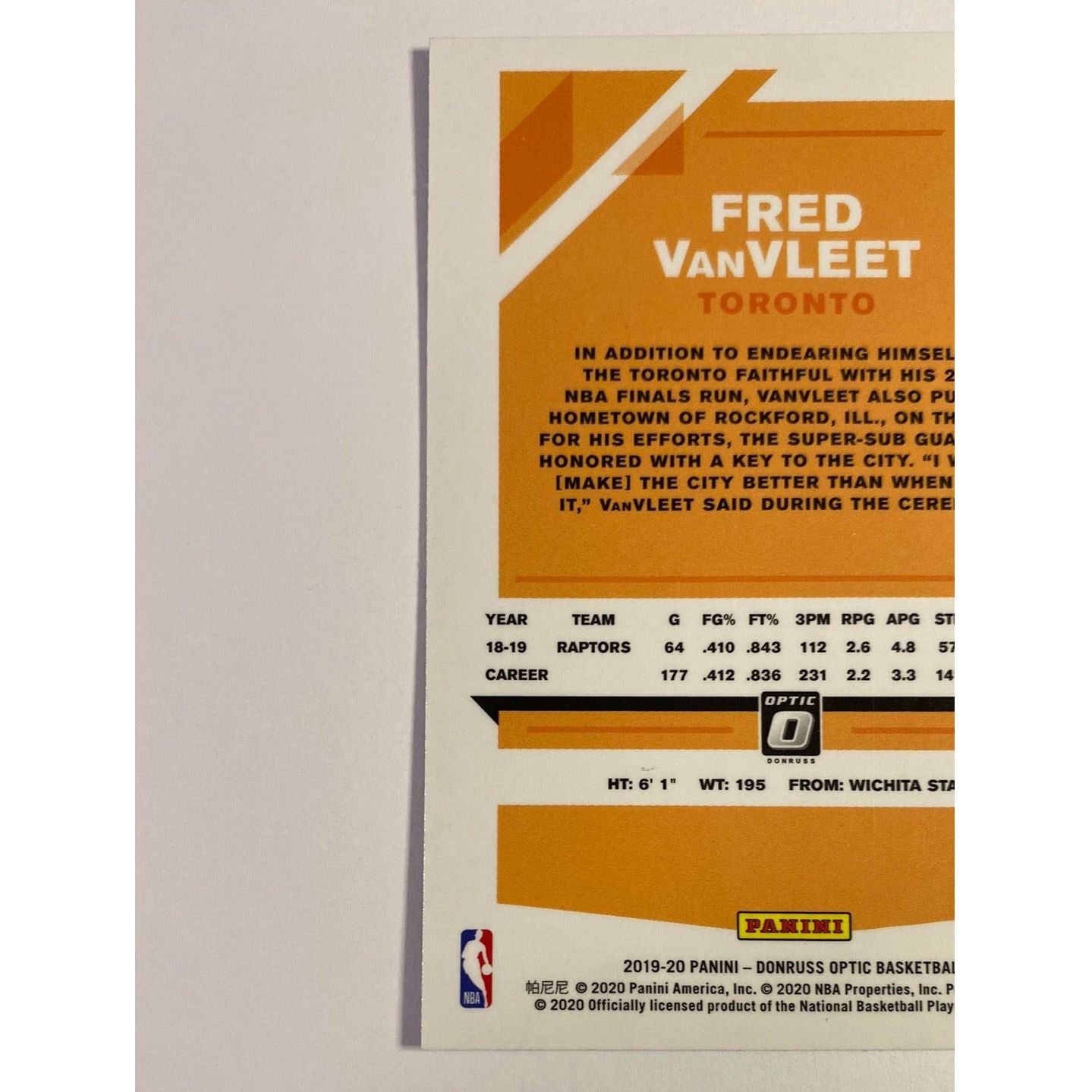 2019-20 Donruss Optic Fred VanVleet Purple Holo Prizm | Local Legends Cards & Collectibles