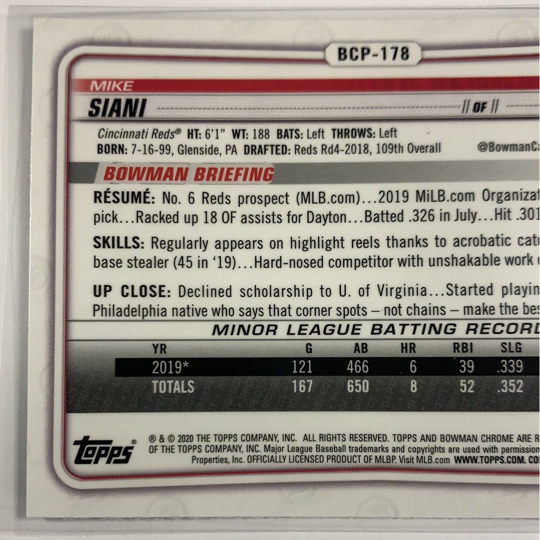 2020 Bowman Chrome Mike Siani Mojo Refractor | Local Legends Cards & Collectibles