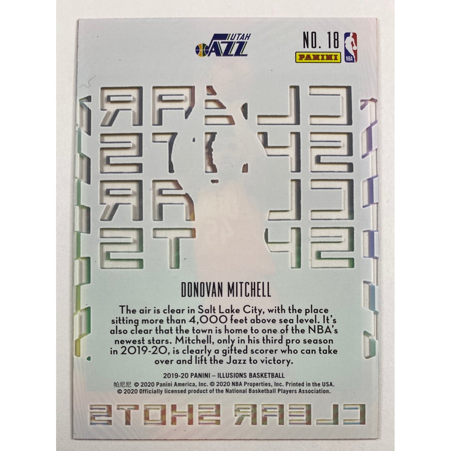 2019-20 Illusions Donovan Mitchell Clear Shots | Local Legends Cards & Collectibles